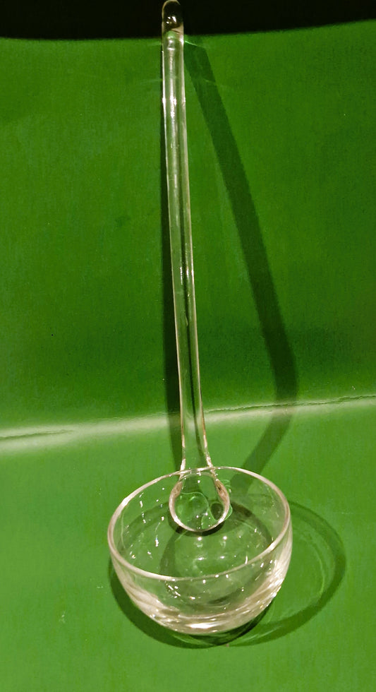 Vintage Clear Glass Ladle: Wine Punch Server, 11 Inch Approx