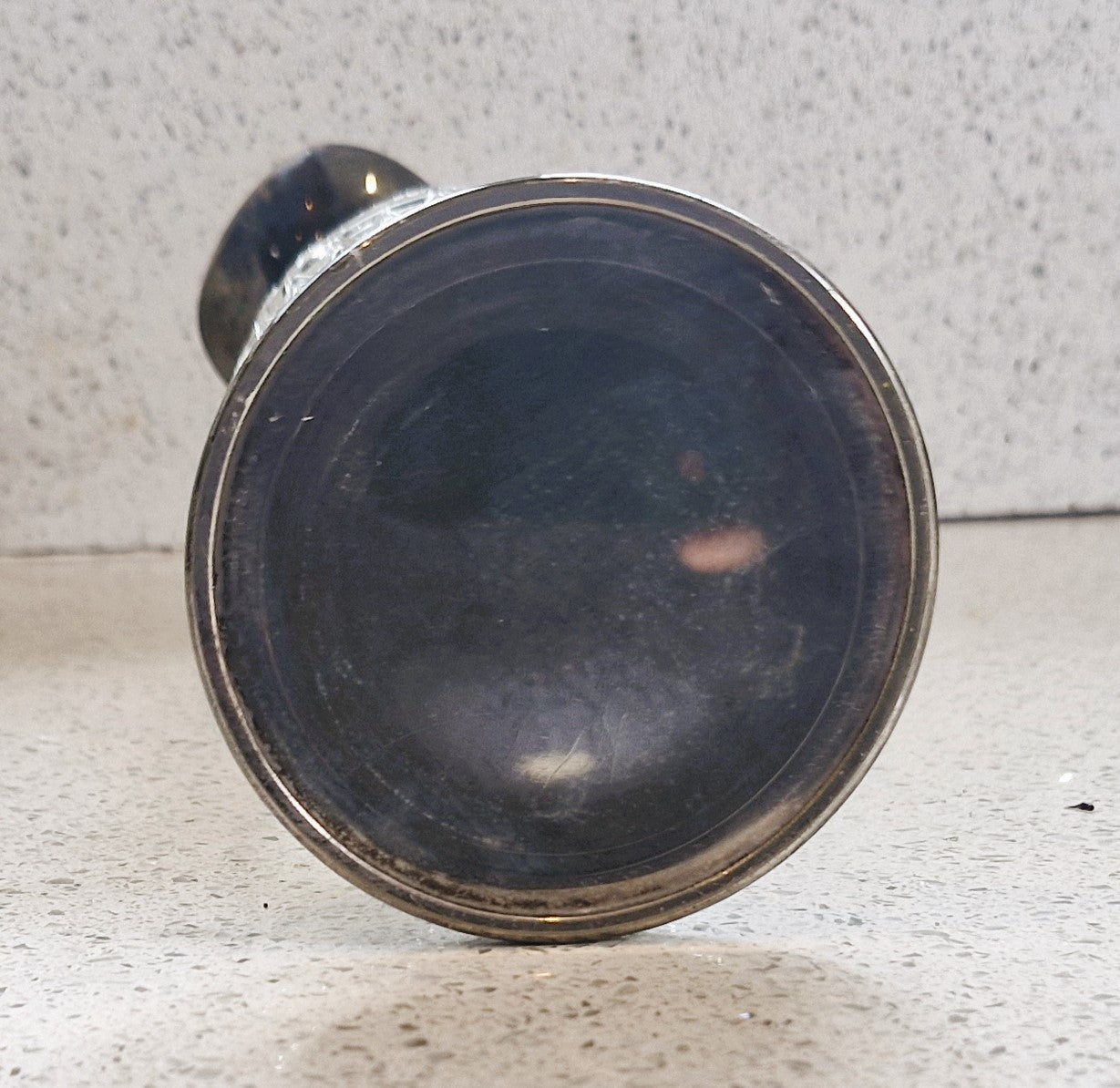 Vintage Italian Crystal Wine Decanter with Silver Plate