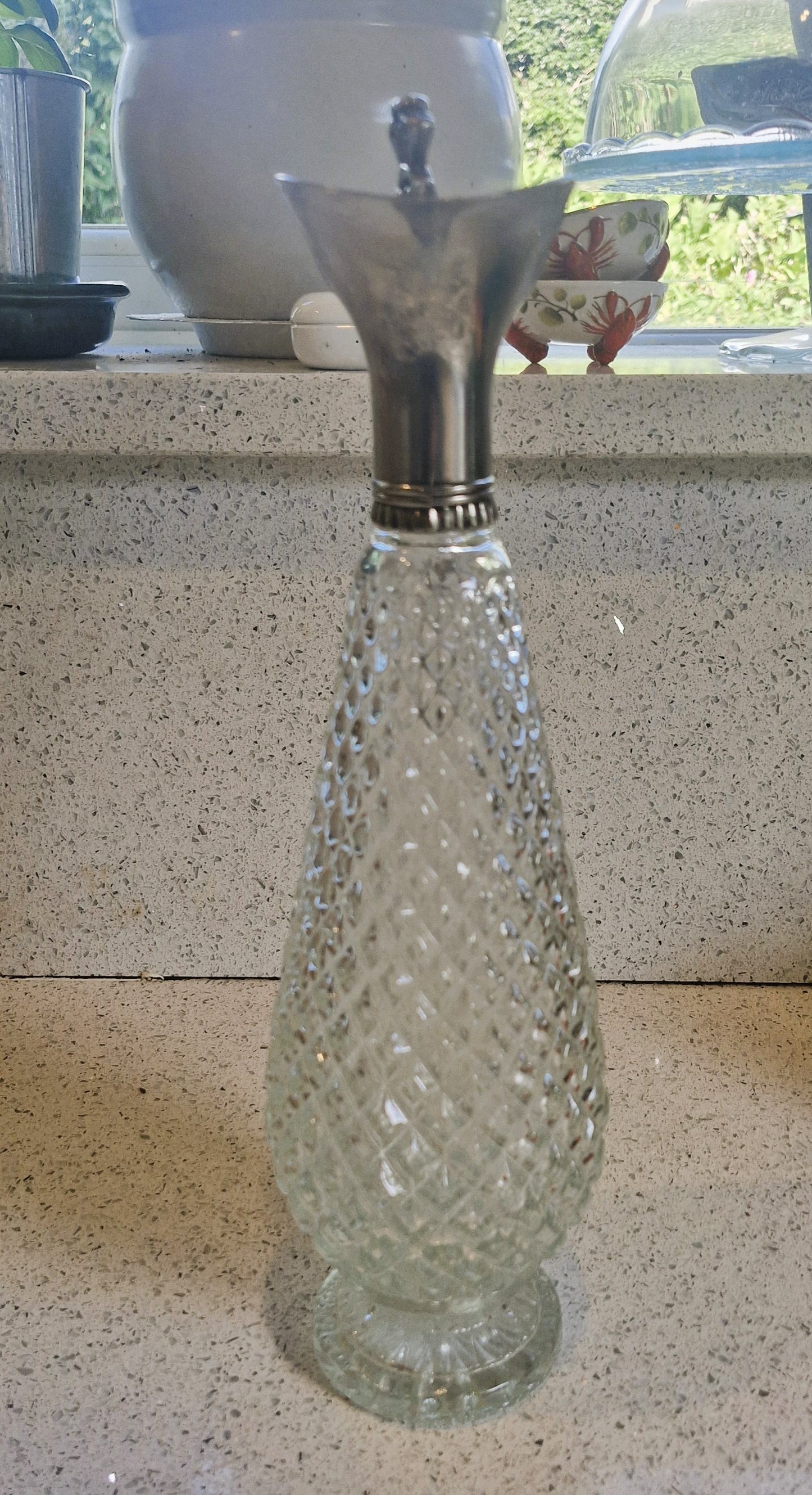 Vintage Italian Wine Decanters: Art Deco Silver Pewter