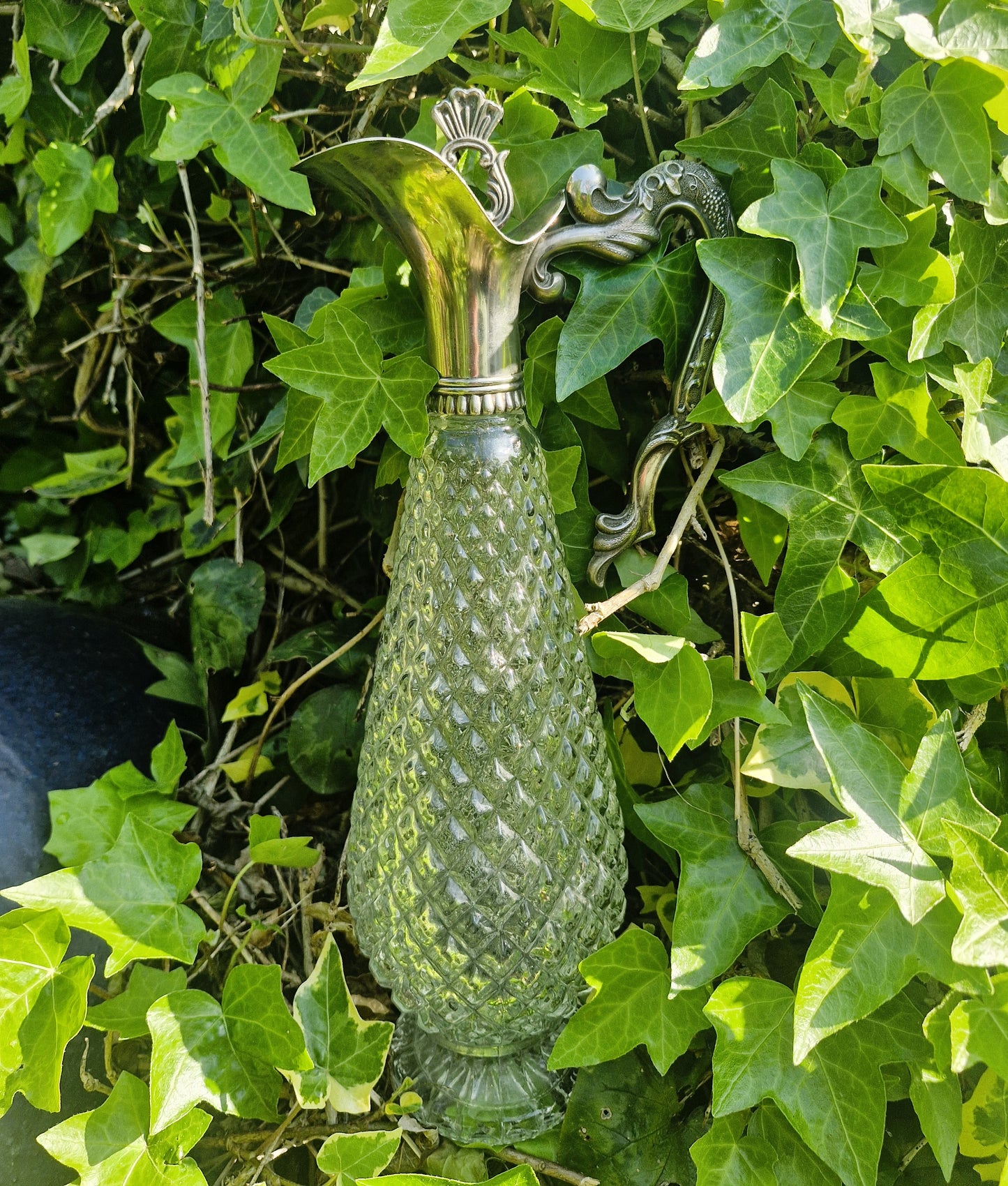 Vintage Italian Wine Decanters: Art Deco Silver Pewter