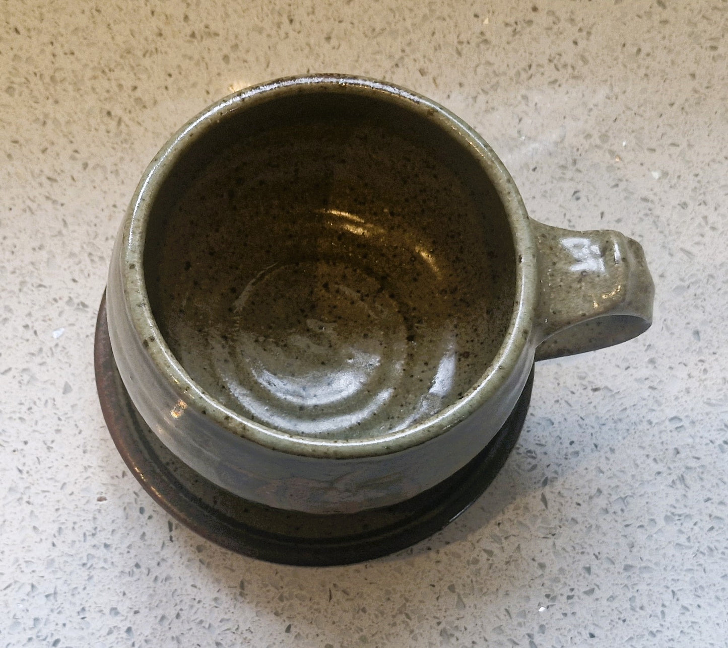 Stoneware Mugs, Stoneware Mug, Brown, Handmade, Natural, with Saucer, Organic