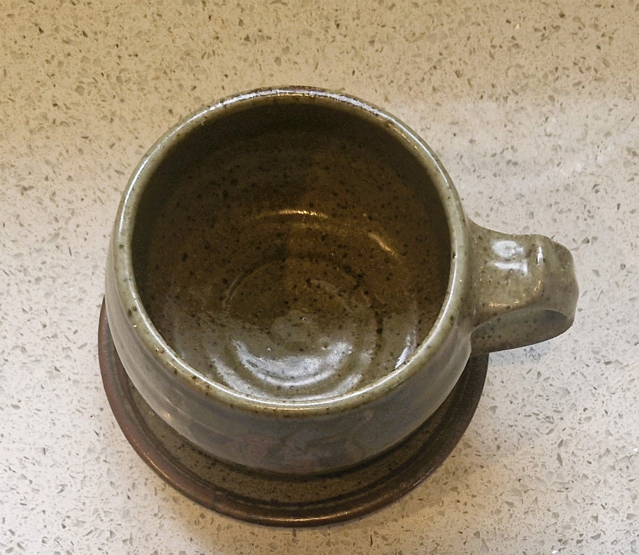 Stoneware Mugs, Stoneware Mug, Brown, Handmade, Natural, with Saucer, Organic