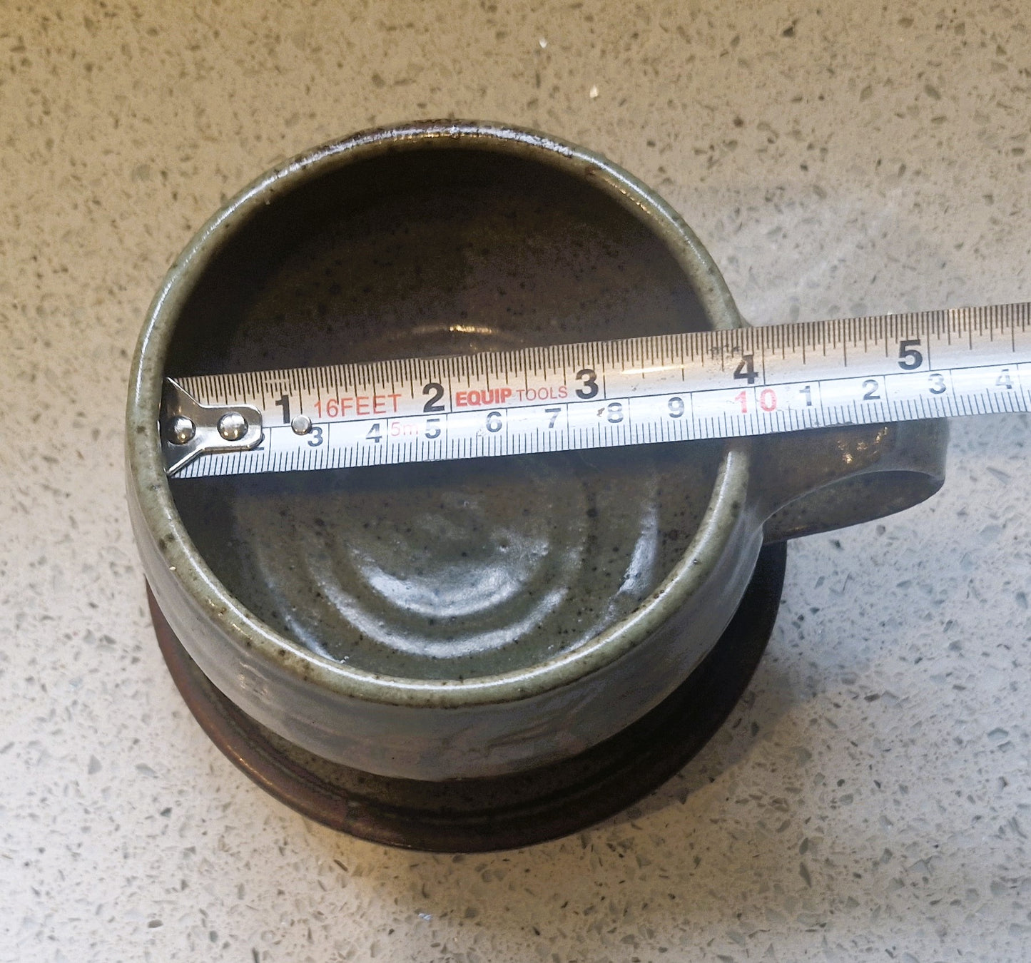 Stoneware Mugs, Stoneware Mug, Brown, Handmade, Natural, with Saucer, Organic