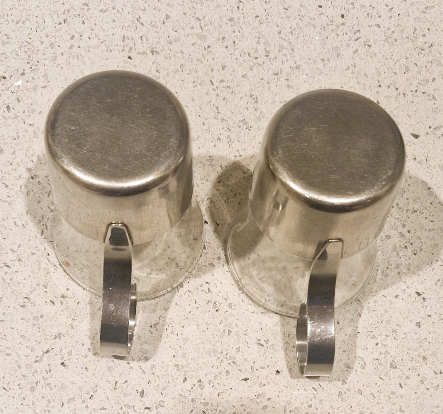 Vintage Duralex Glass Coffee Mugs with Metal Holders - Set of 2Vintage