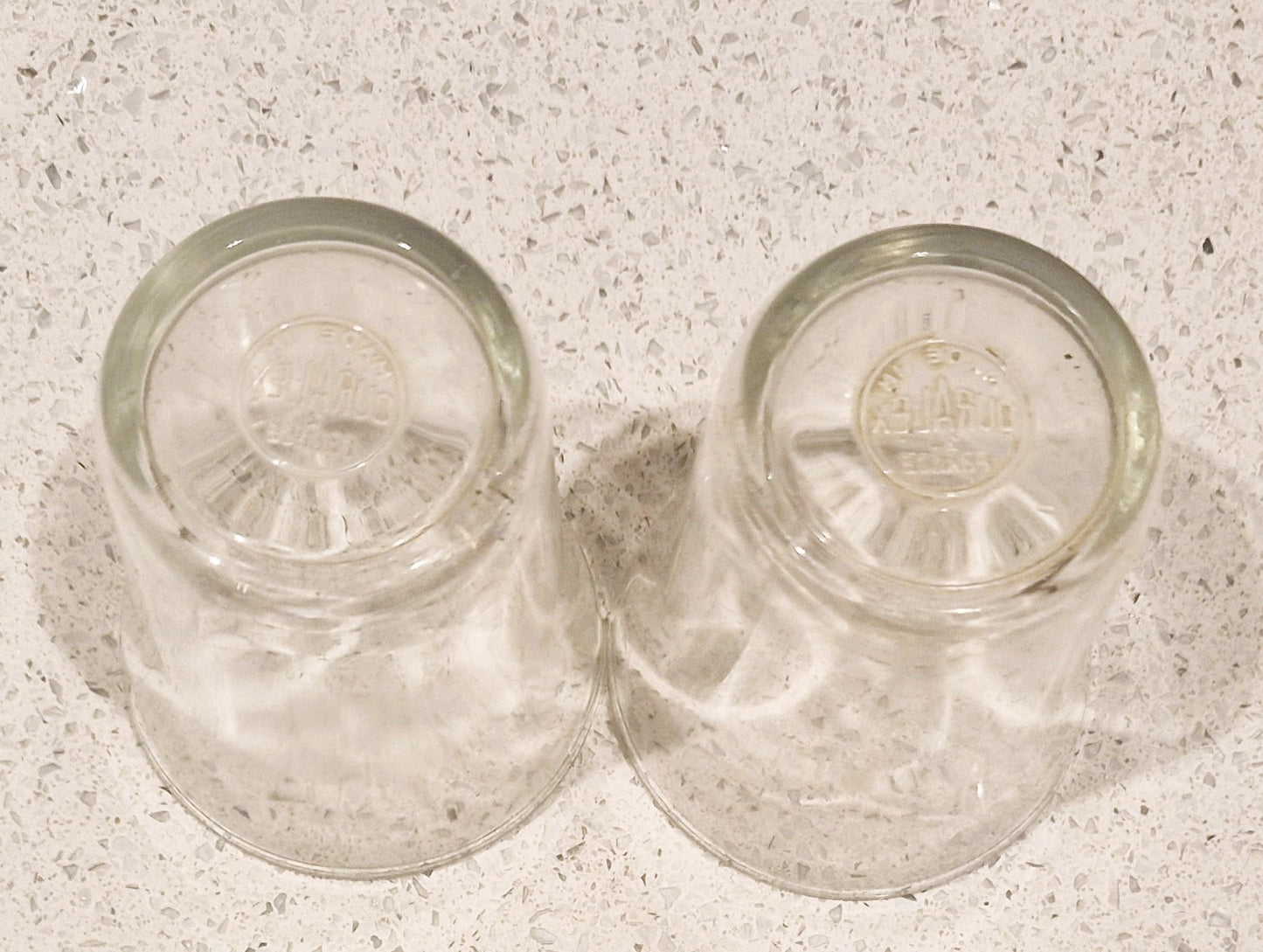 Vintage Duralex Glass Coffee Mugs with Metal Holders - Set of 2Vintage