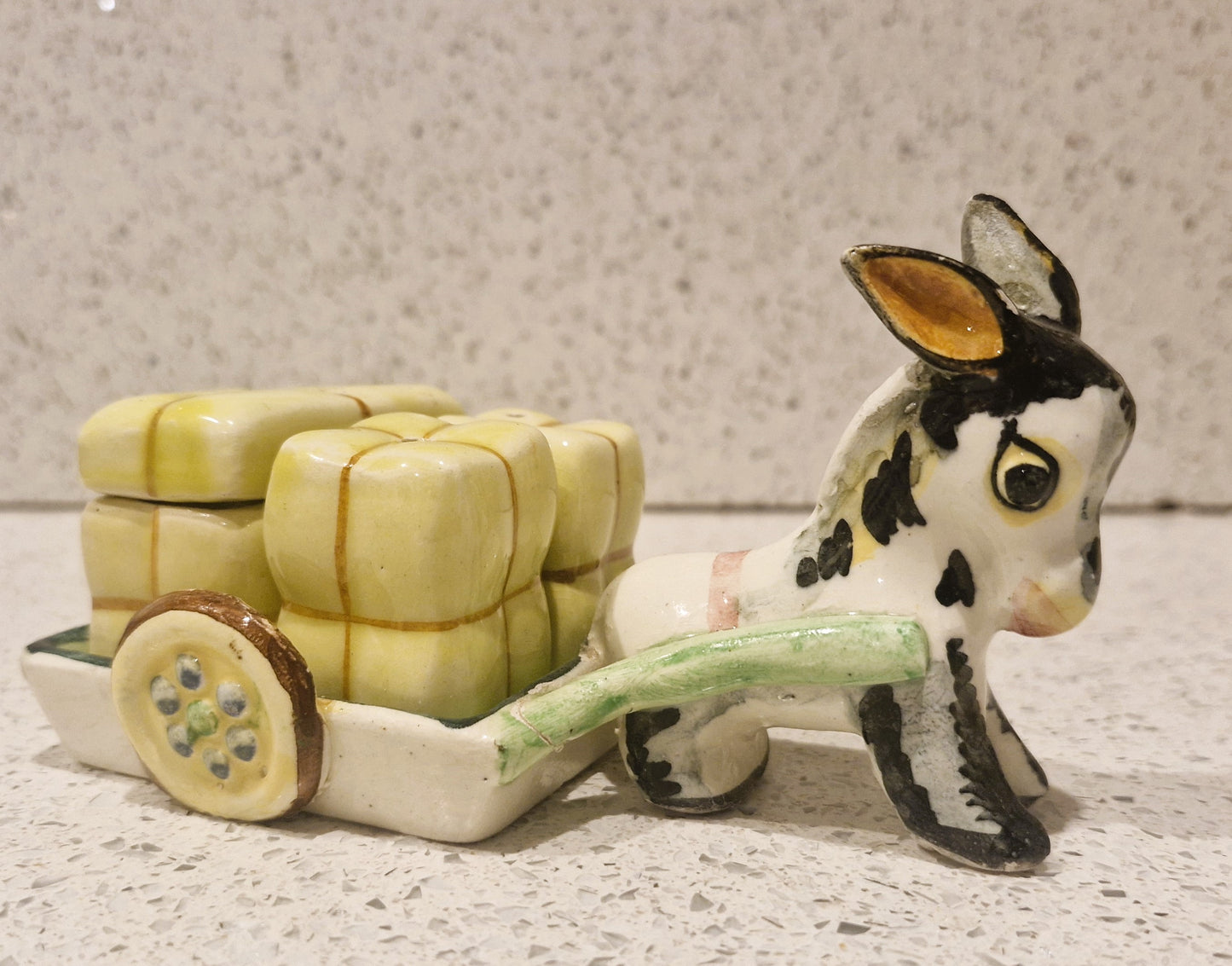 Vintage Kitsch Ceramic Donkey Salt and Pepper Shakers: 60s Kitchen Decor