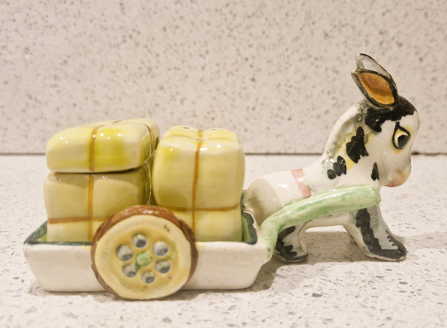 Vintage Kitsch Ceramic Donkey Salt and Pepper Shakers: 60s Kitchen Decor