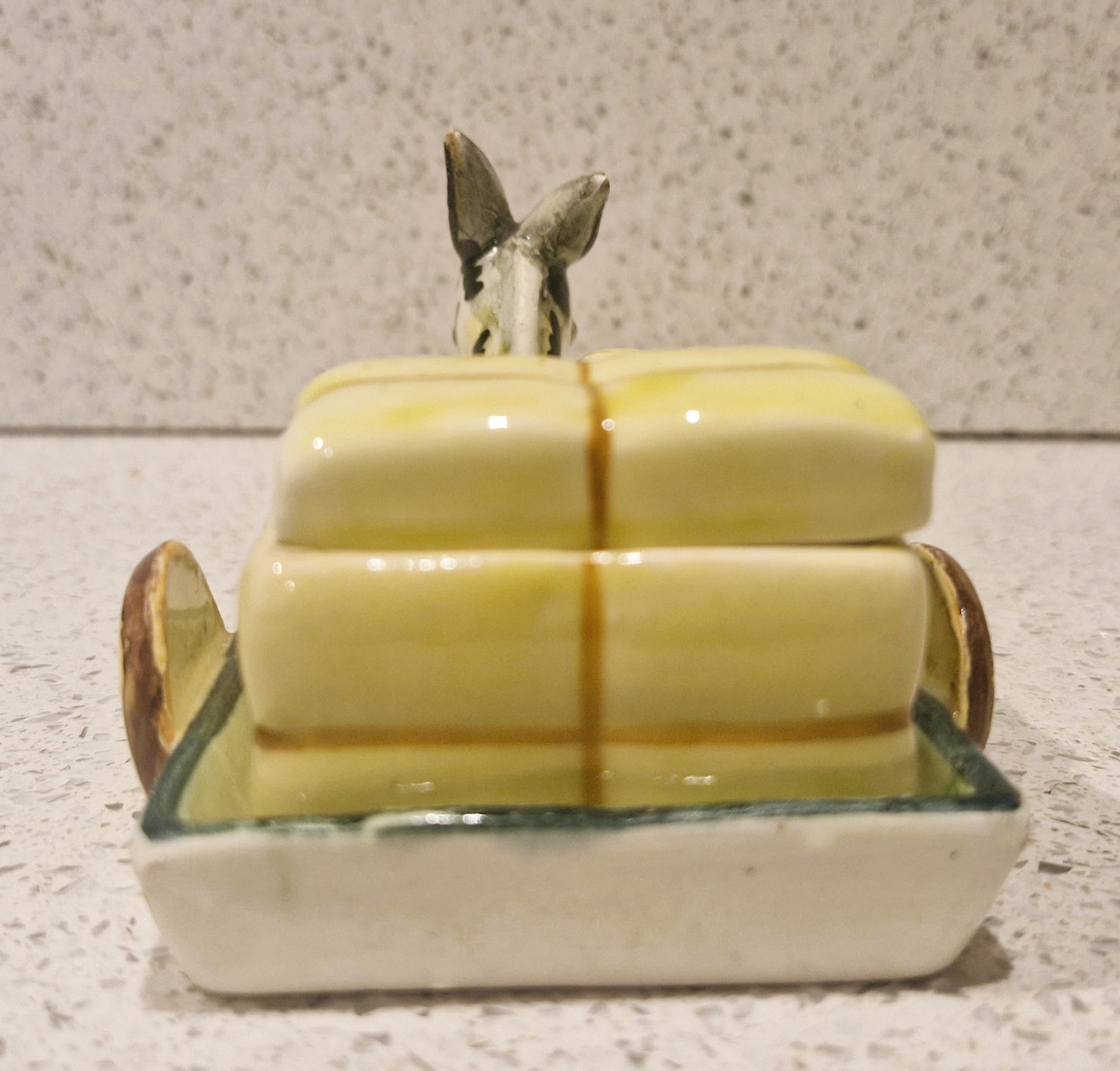 Vintage Kitsch Ceramic Donkey Salt and Pepper Shakers: 60s Kitchen Decor