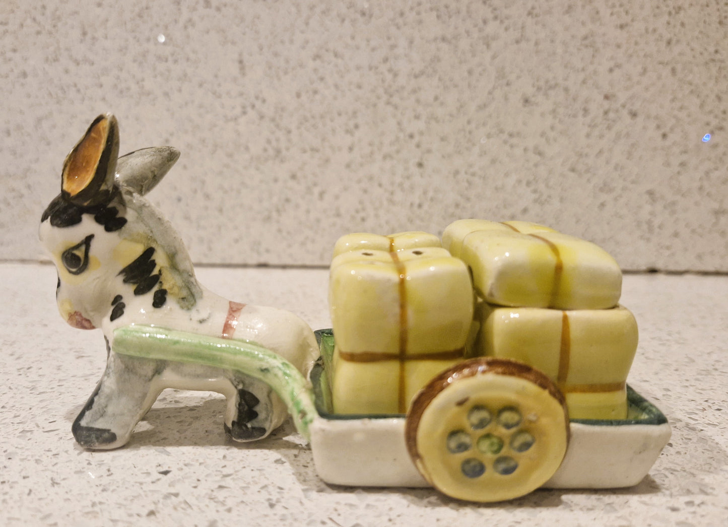 Vintage Kitsch Ceramic Donkey Salt and Pepper Shakers: 60s Kitchen Decor