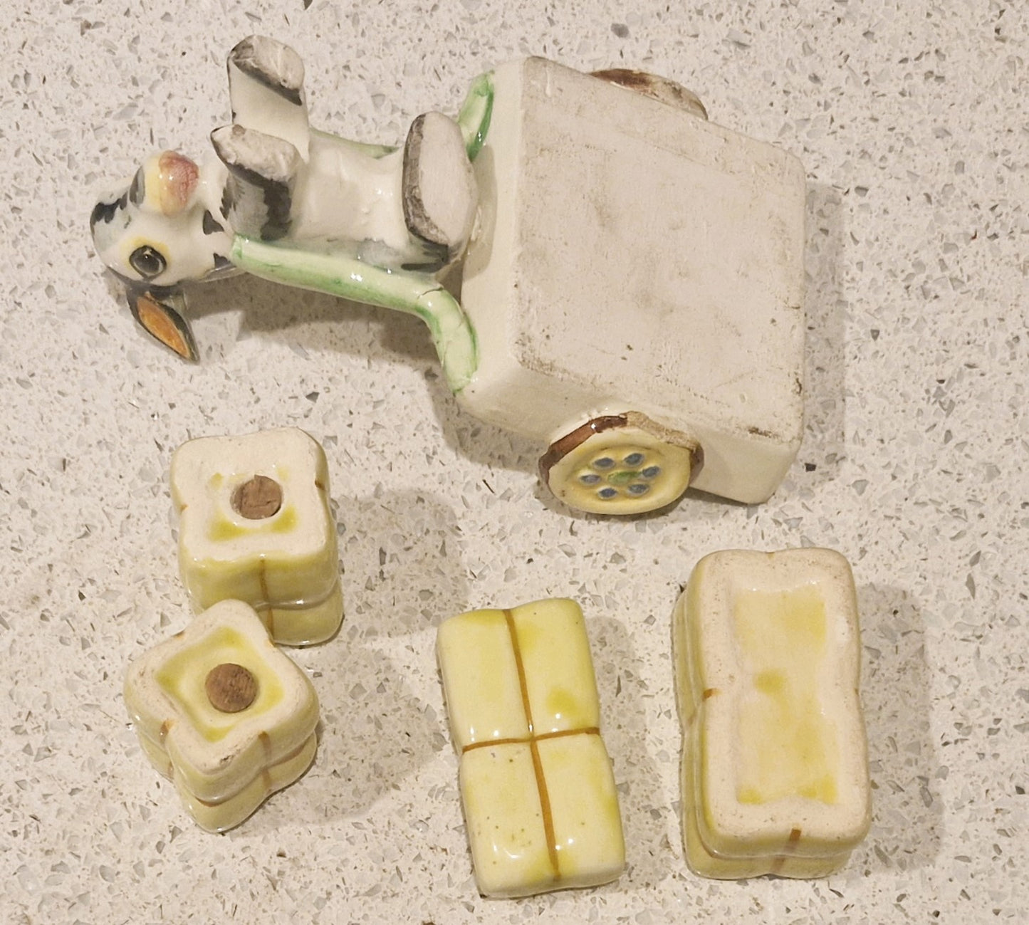 Vintage Kitsch Ceramic Donkey Salt and Pepper Shakers: 60s Kitchen Decor