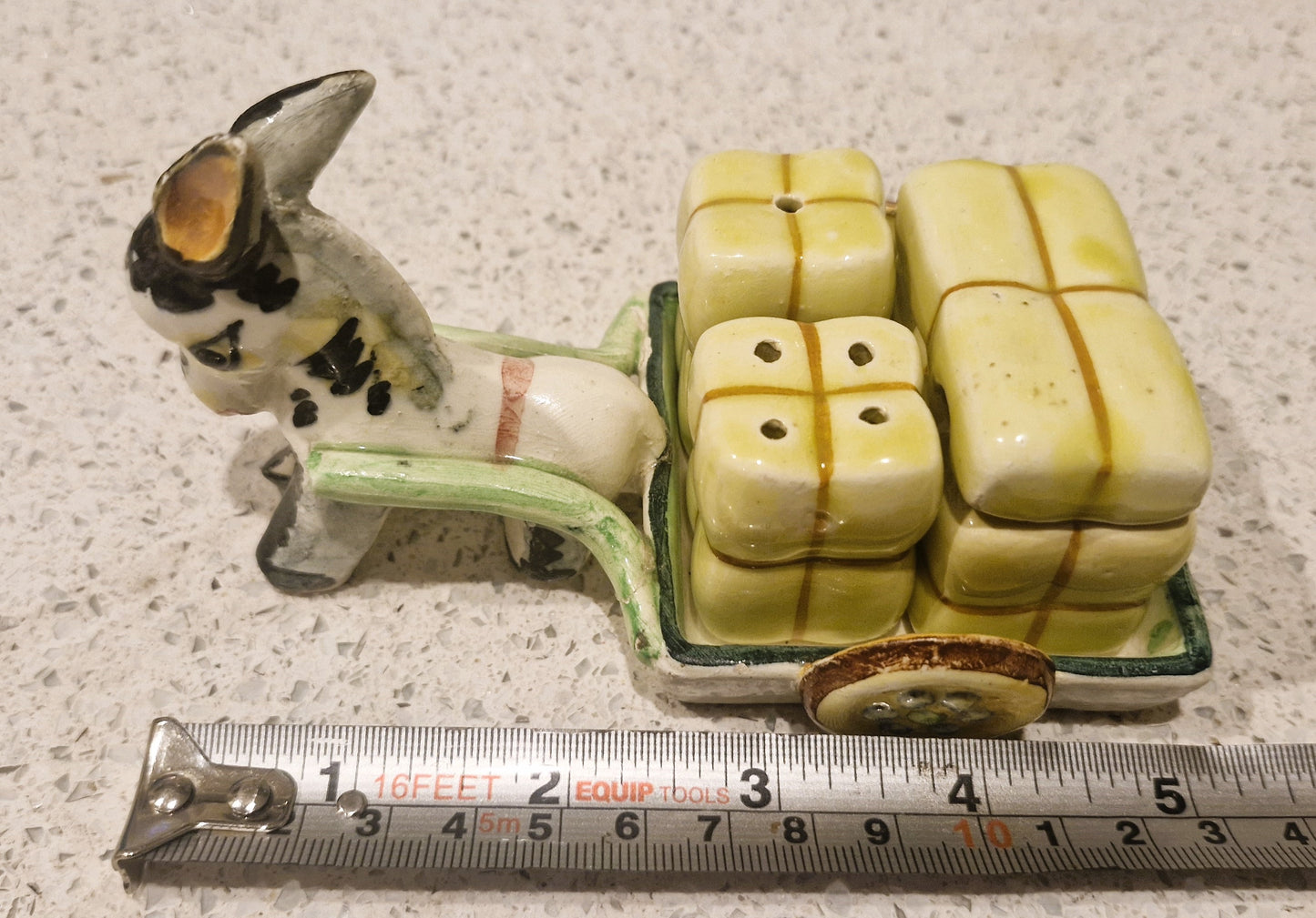 Vintage Kitsch Ceramic Donkey Salt and Pepper Shakers: 60s Kitchen Decor