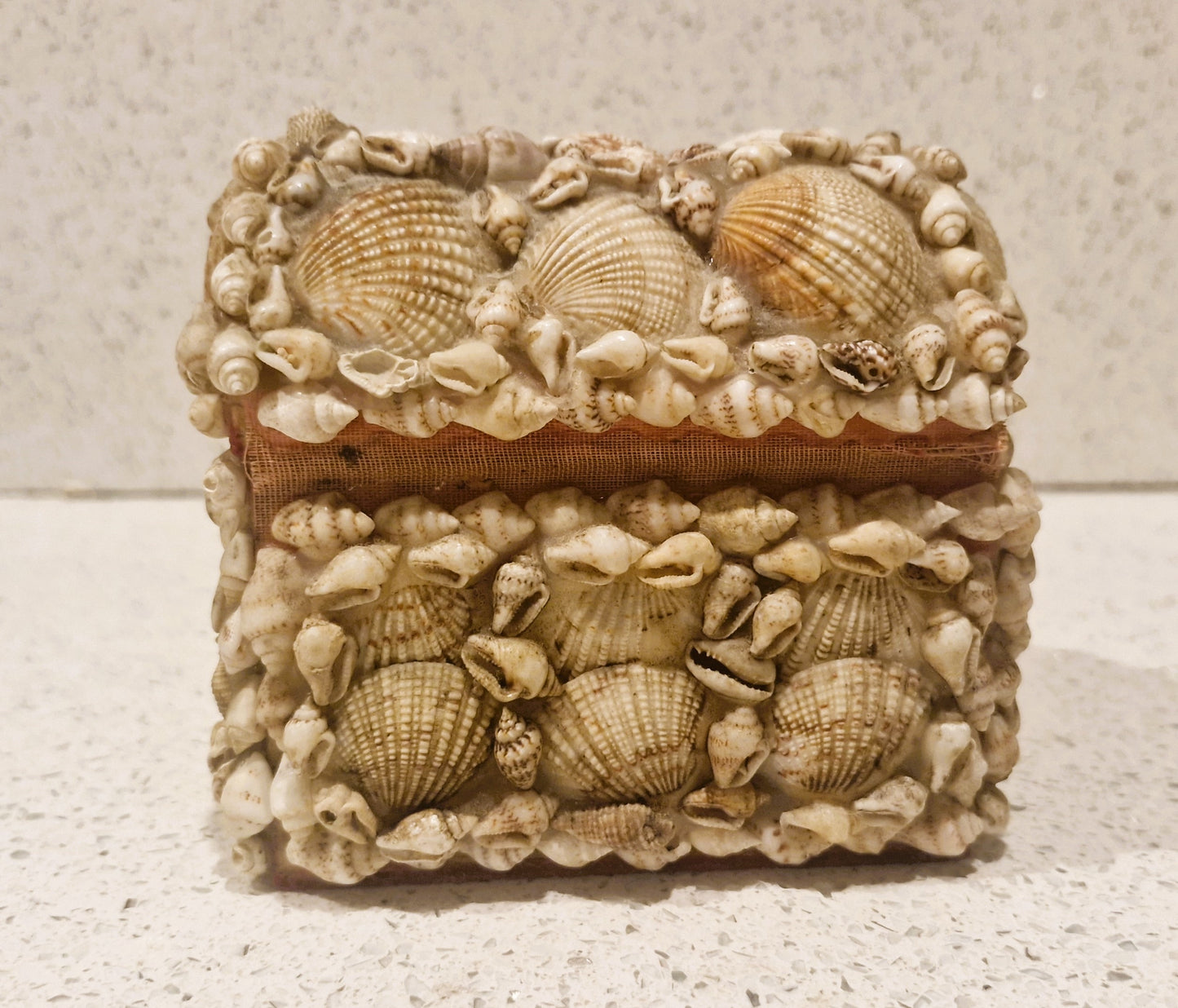 Shell Covered Jewellery Box, Vintage Sea Shell Box, Shell Trinket Box, Sea Shells,