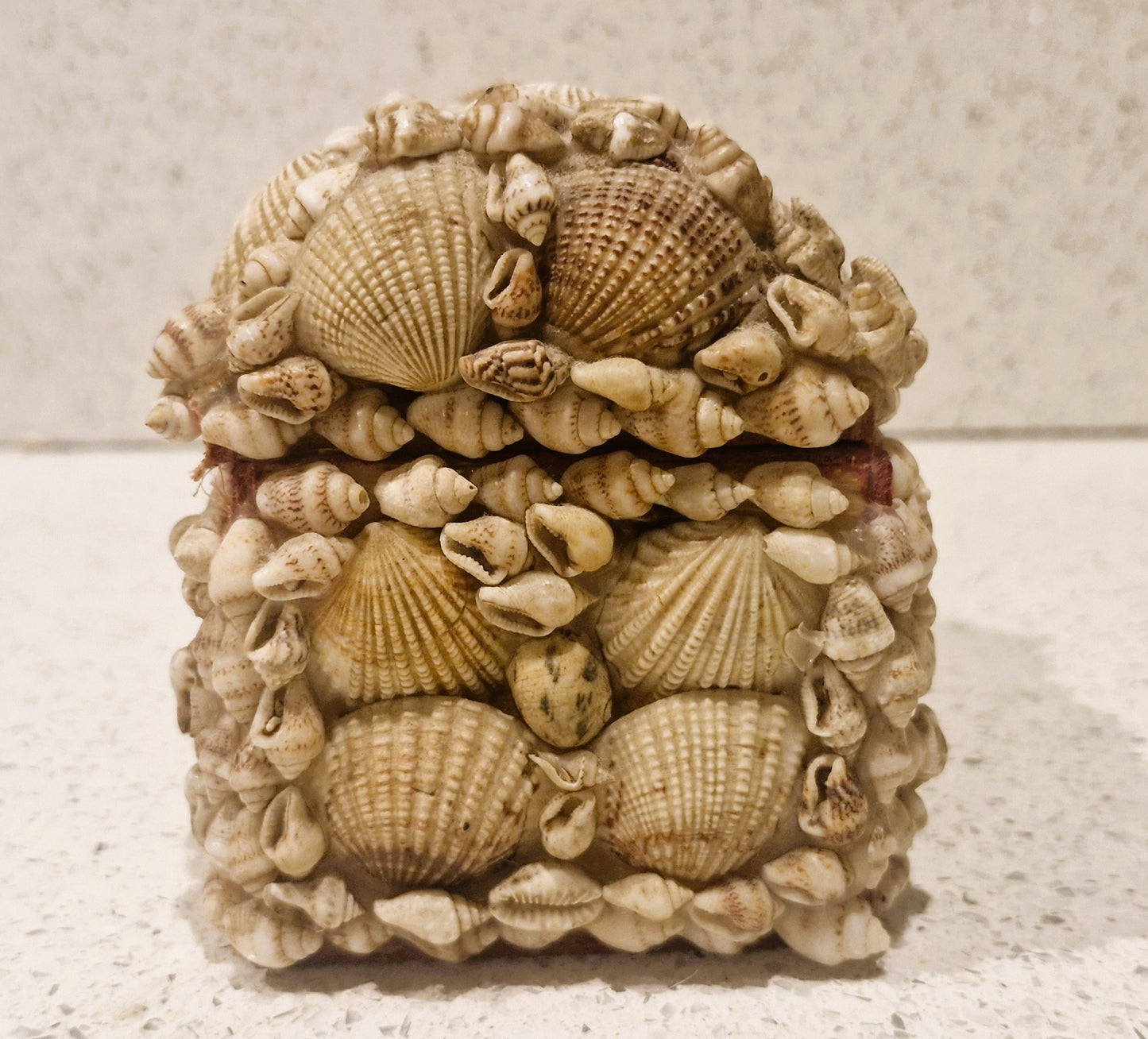 Shell Covered Jewellery Box, Vintage Sea Shell Box, Shell Trinket Box, Sea Shells,