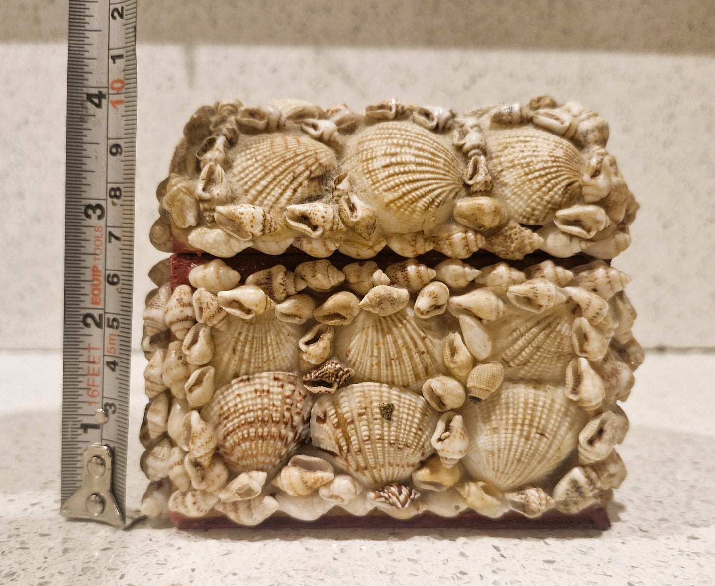Shell Covered Jewellery Box, Vintage Sea Shell Box, Shell Trinket Box, Sea Shells,