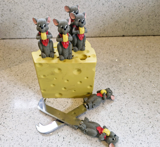 Sagaform Cheese Knife Set, Cheese Knives, Mice, Mouse, Vintage