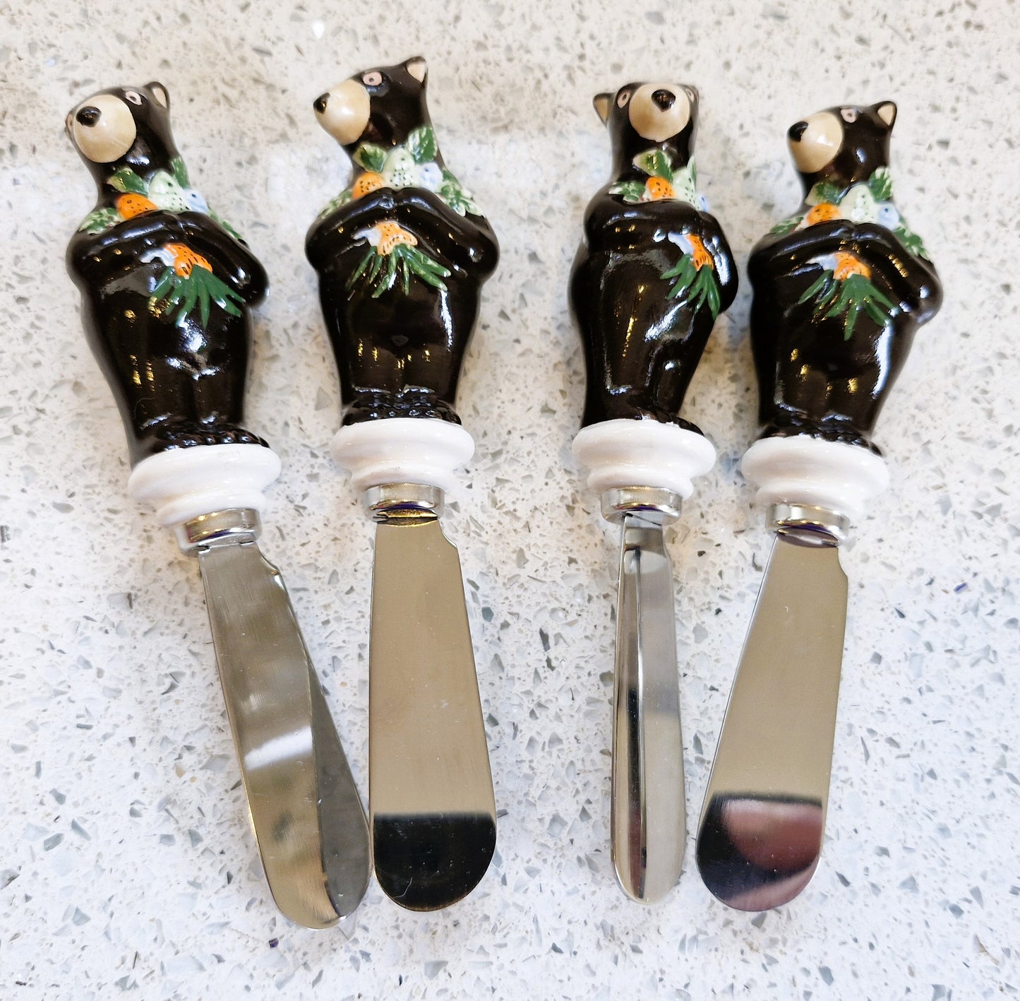 Vintage Bear Butter spreaders, Quirky, Novelty, Bear, Butter Knives, Bear, Gift, Ceramic