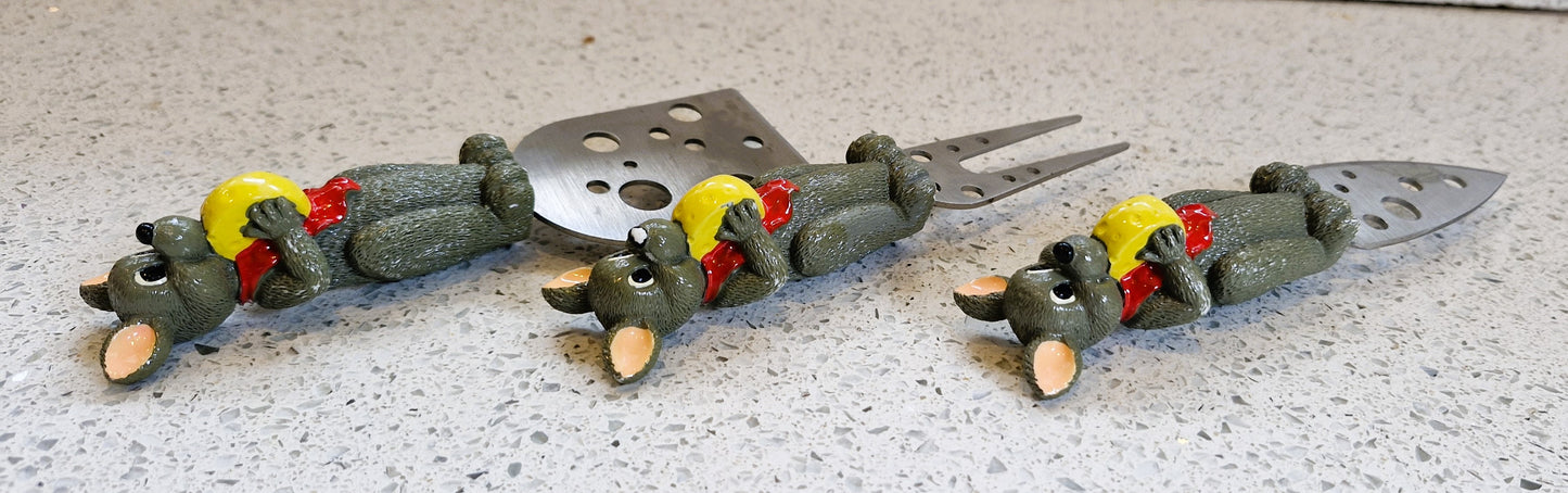 Sagaform Cheese Knife Set, Cheese Knives, Mice, Mouse, Vintage