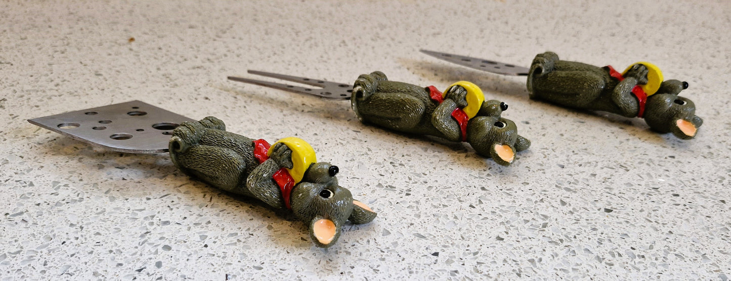 Sagaform Cheese Knife Set, Cheese Knives, Mice, Mouse, Vintage