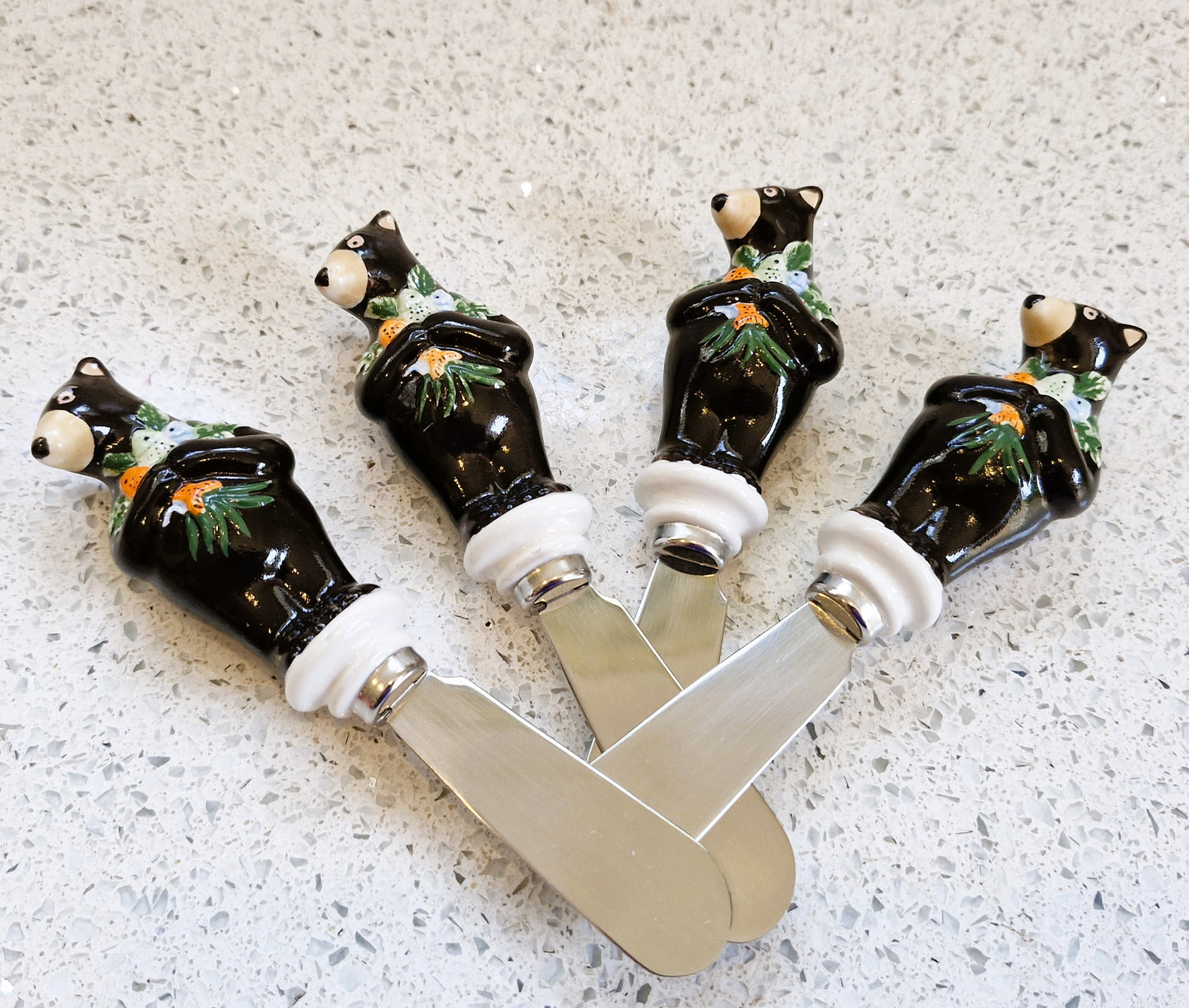 Vintage Bear Butter spreaders, Quirky, Novelty, Bear, Butter Knives, Bear, Gift, Ceramic