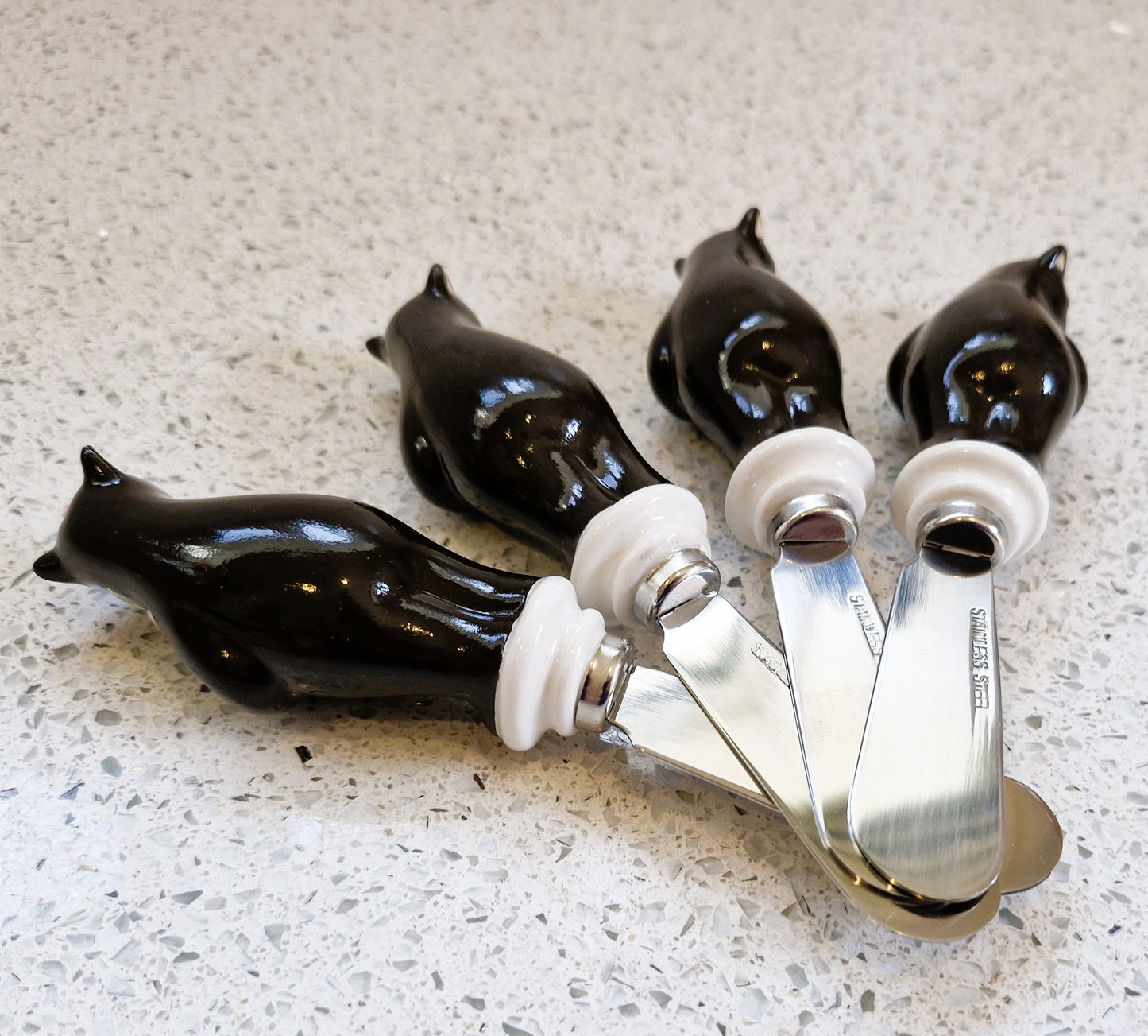 Vintage Bear Butter spreaders, Quirky, Novelty, Bear, Butter Knives, Bear, Gift, Ceramic