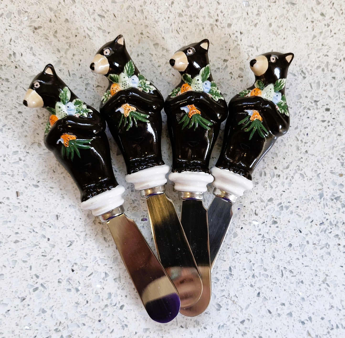 Vintage Bear Butter spreaders, Quirky, Novelty, Bear, Butter Knives, Bear, Gift, Ceramic