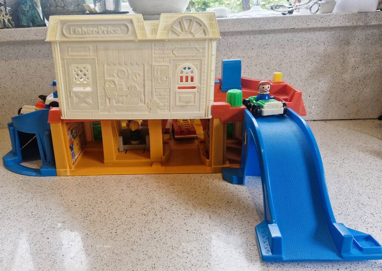 Vintage Fisher Price Main Street Set: Little People Town w/ Vehicles & Figures - BOXED