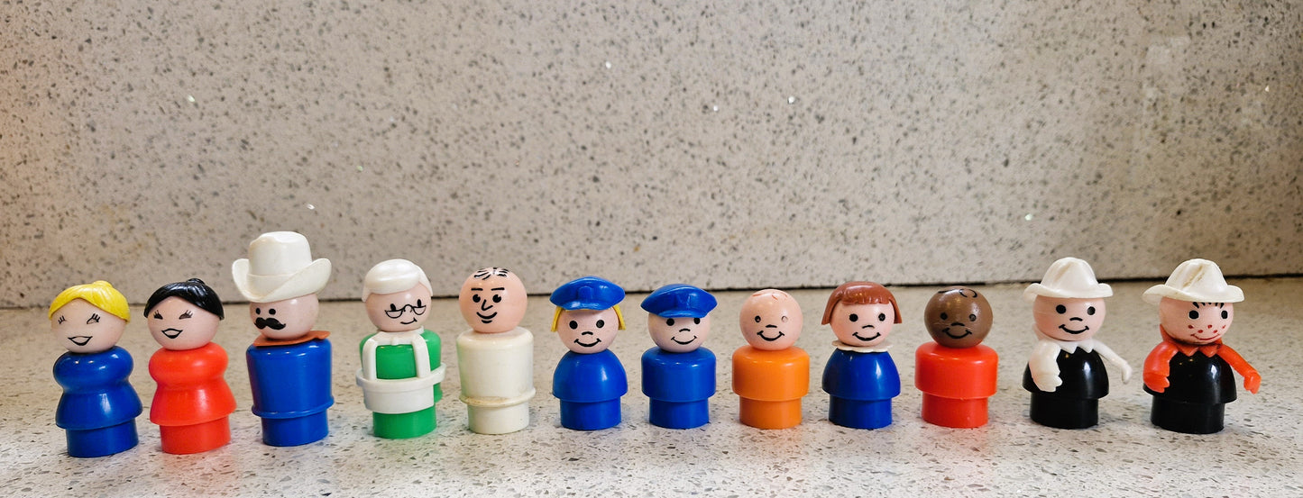 Vintage Fisher Price Main Street Set: Little People Town w/ Vehicles & Figures - BOXED