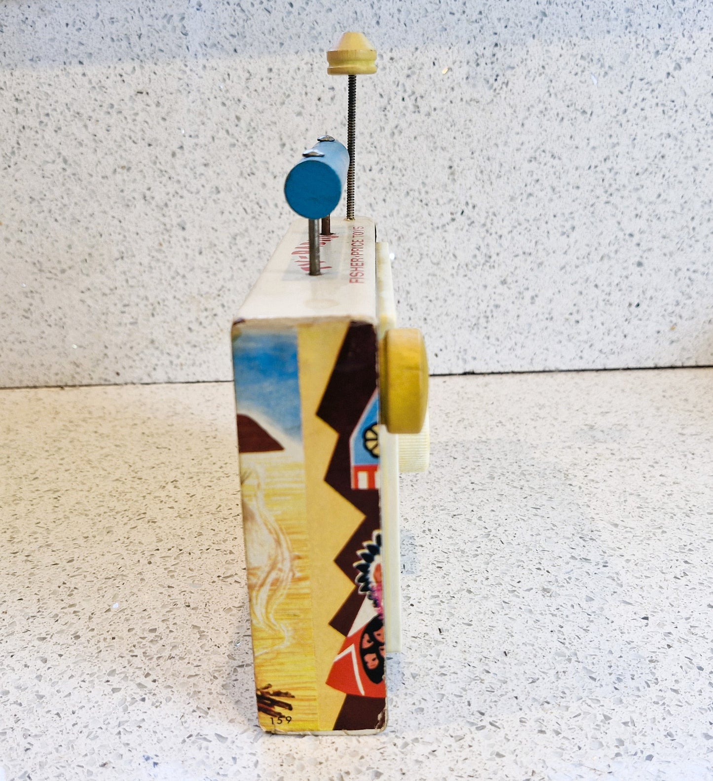 Vintage 1962 Fisher Price Wind-Up TV Radio Music Box: Ten Little Indians