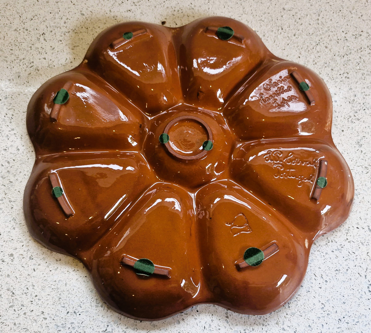 Handmade Sectional Tapas Platter: Hand-Painted Pottery from Portugal