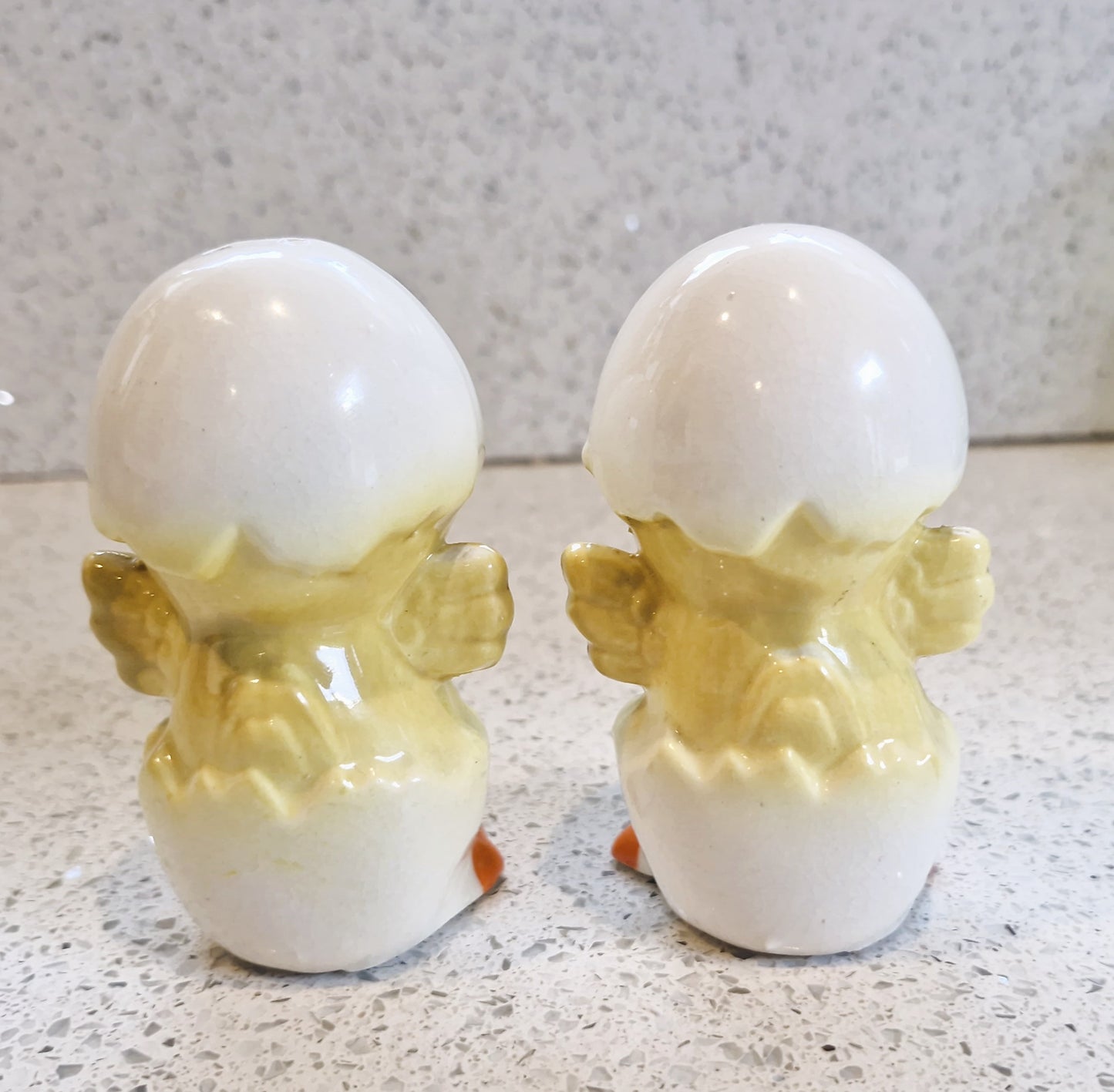 Vintage Ceramic Chicks Salt and Pepper Shakers: Baby Chick, Duckling,
