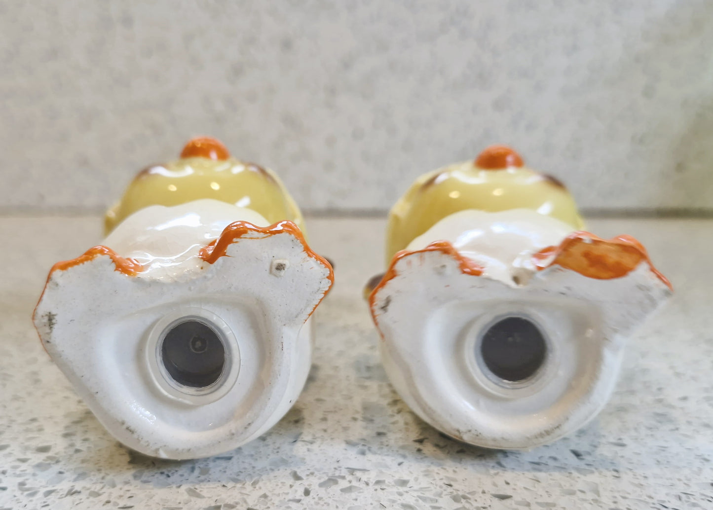 Vintage Ceramic Chicks Salt and Pepper Shakers: Baby Chick, Duckling,