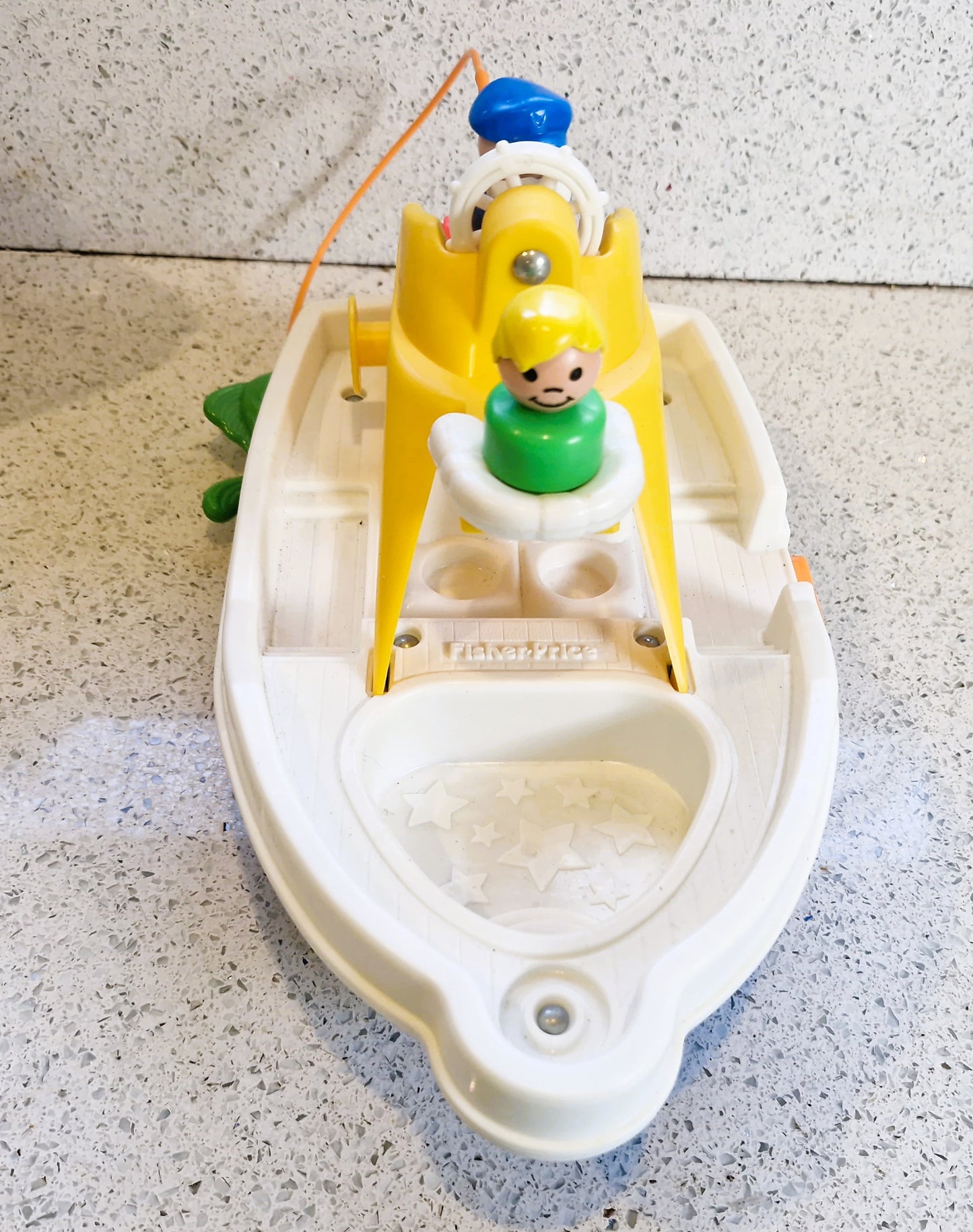 Boxed Fisher Price Cruiser,  Fishing Boat, Fisher Price little people cruiser, 1989, Vintage Fisher Price Toys, #2524 Fisher Price, Cruise Boat, COMPLETE