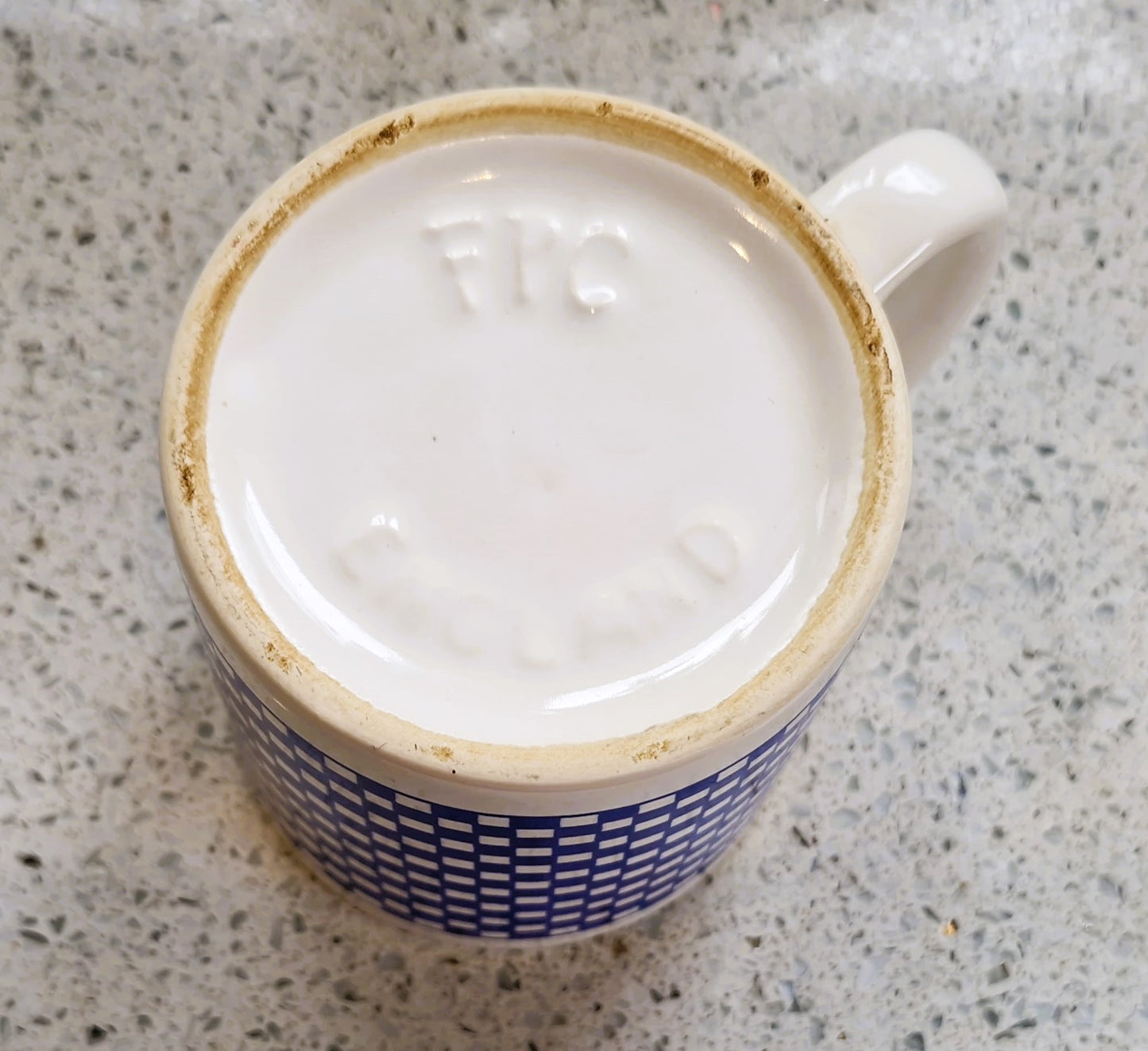Vintage Ingrid Berger Mug: Blue & White Check Ceramic Coffee Cup, Mug