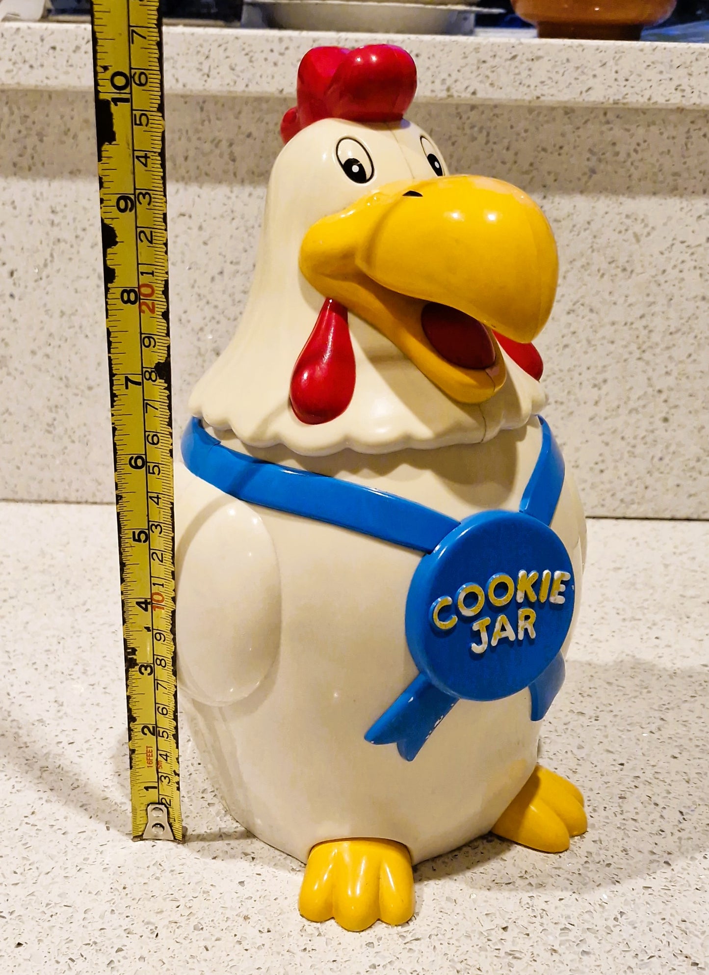Vintage Rooster Cookie Jar: Novelty, Cock-a-Doodle-Doo Sound, 10 Inches, Fun da Mentals, Talking Cookie Jar
