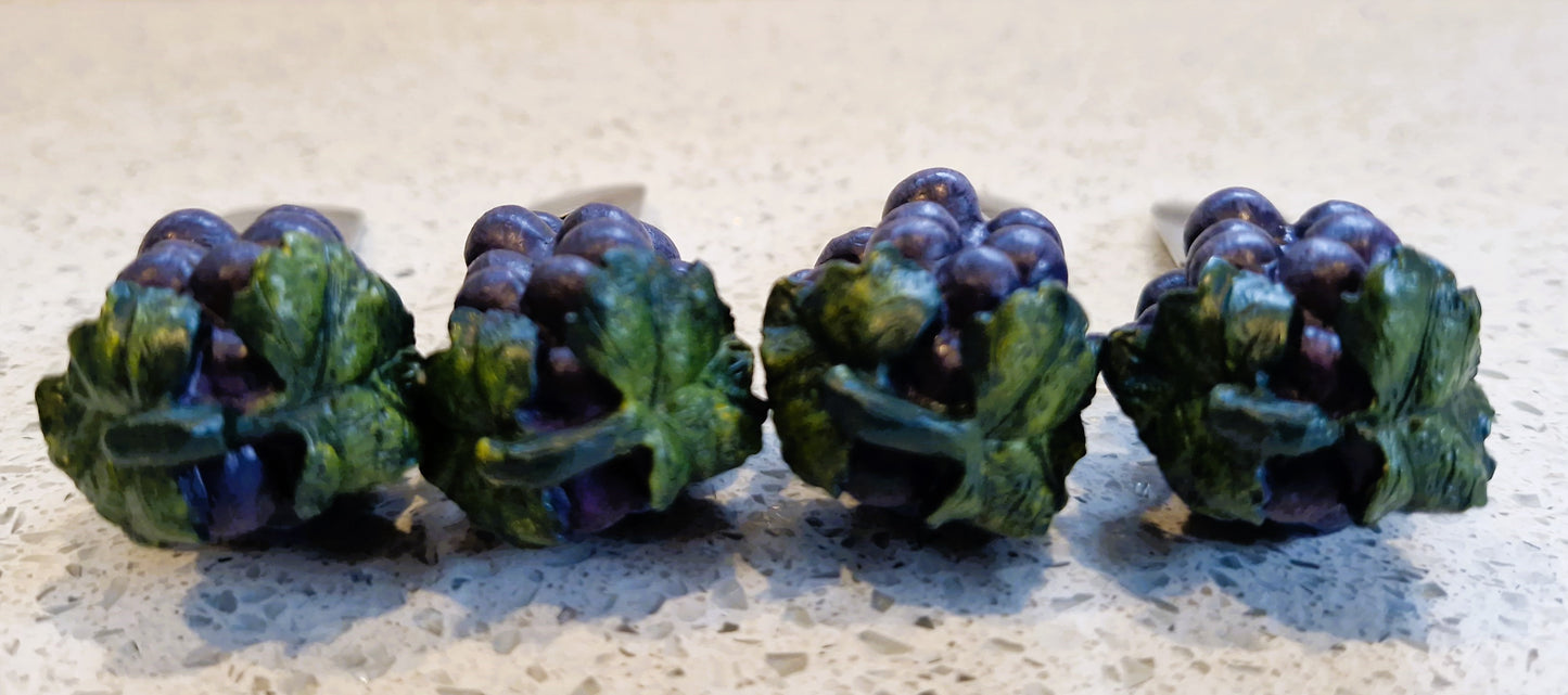 Vintage Grape Butter Spreader: Ceramic Handle, Cheese Board Serving