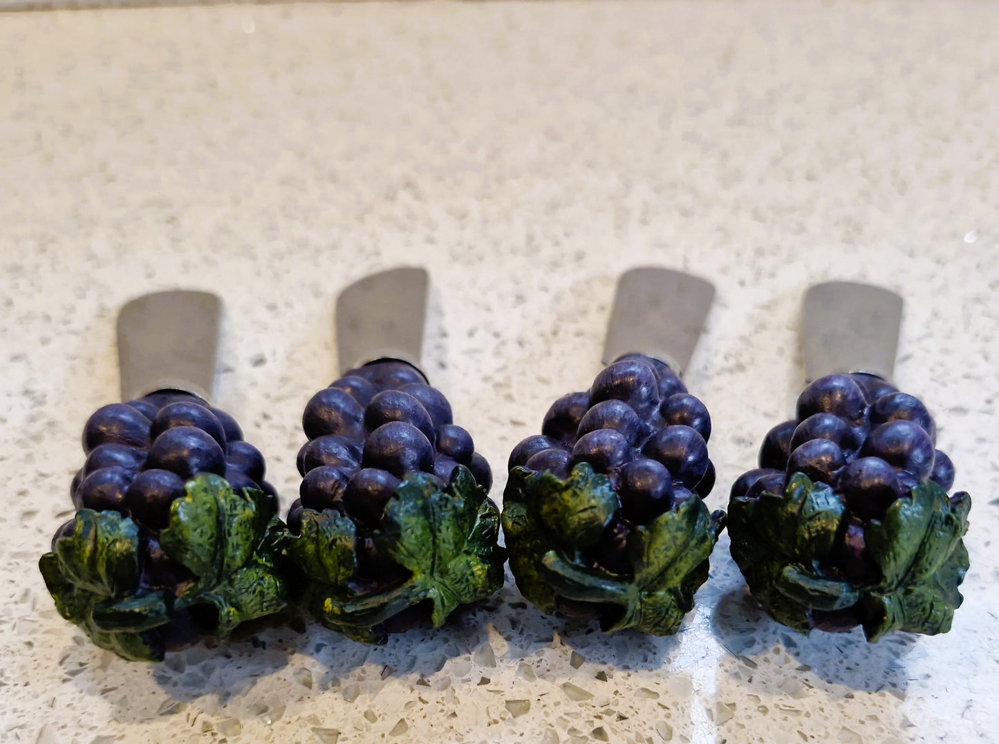 Vintage Grape Butter Spreader: Ceramic Handle, Cheese Board Serving