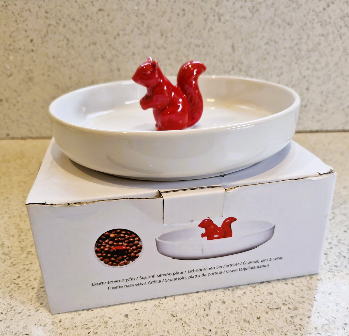 Sagaform Squirrel Nut Bowl: Swedish Design, Red & White