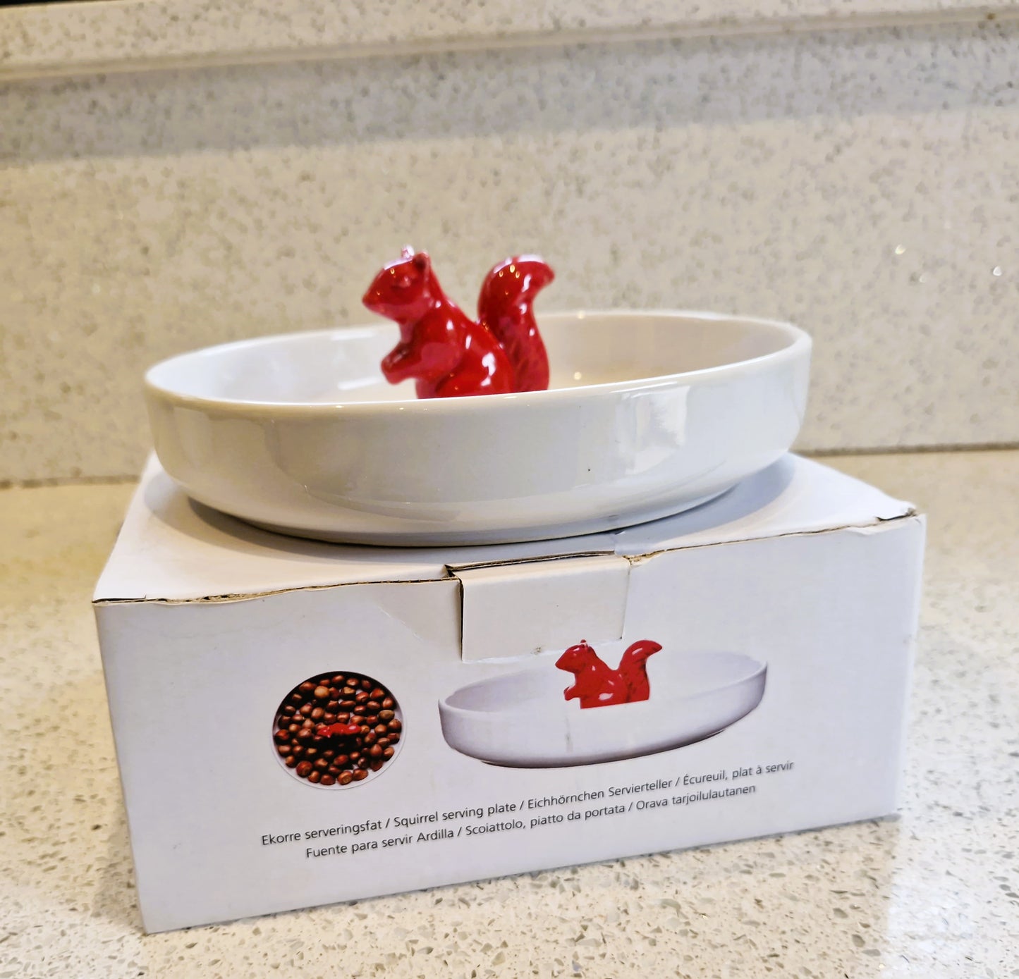 Sagaform Squirrel Nut Bowl: Swedish Design, Red & White