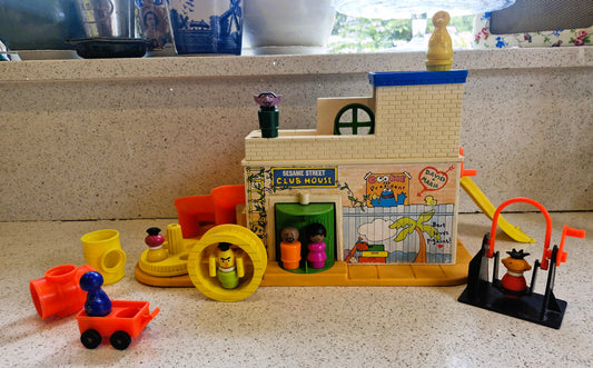 Vintage Fisher Price Sesame Street Clubhouse (1977) - Complete Play Set