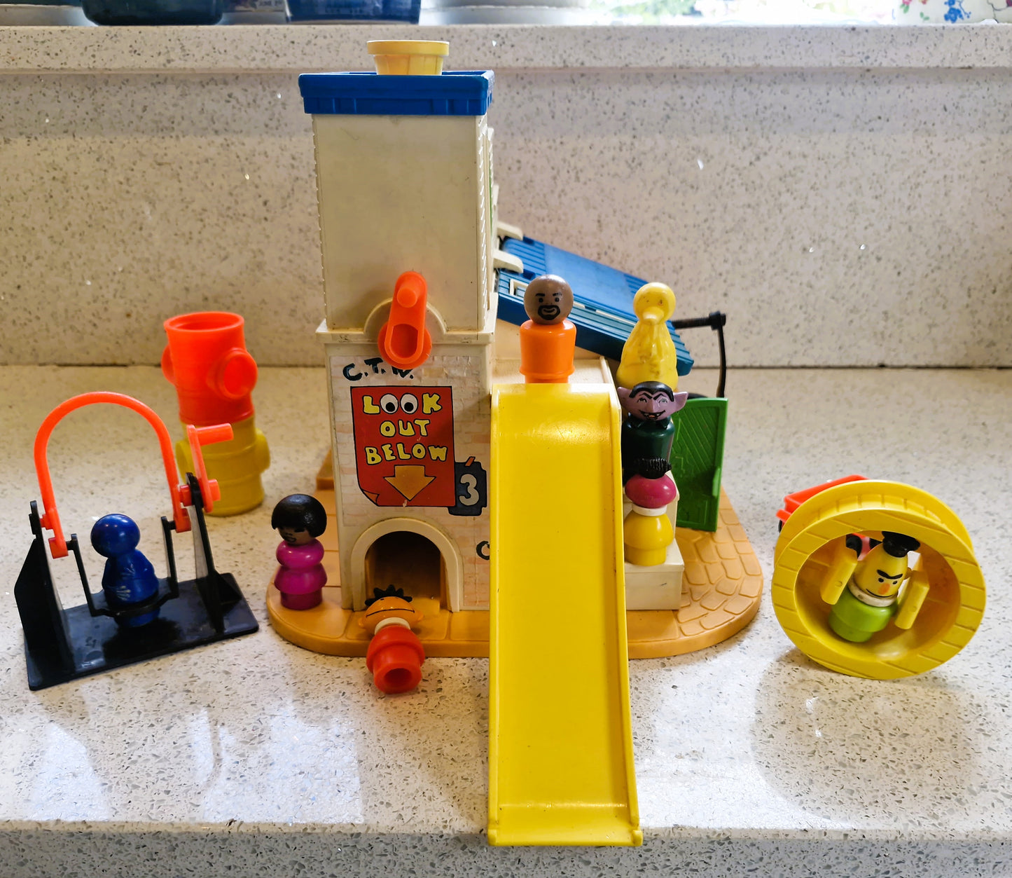 Vintage Fisher Price Sesame Street Clubhouse (1977) - Complete Play Set