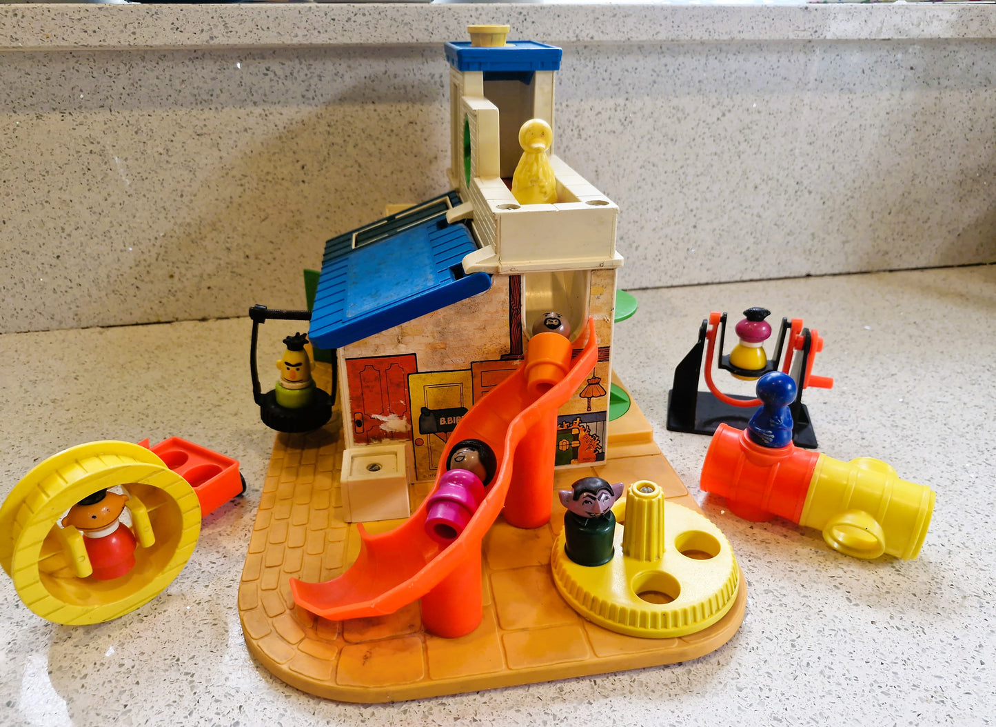 Vintage Fisher Price Sesame Street Clubhouse (1977) - Complete Play Set