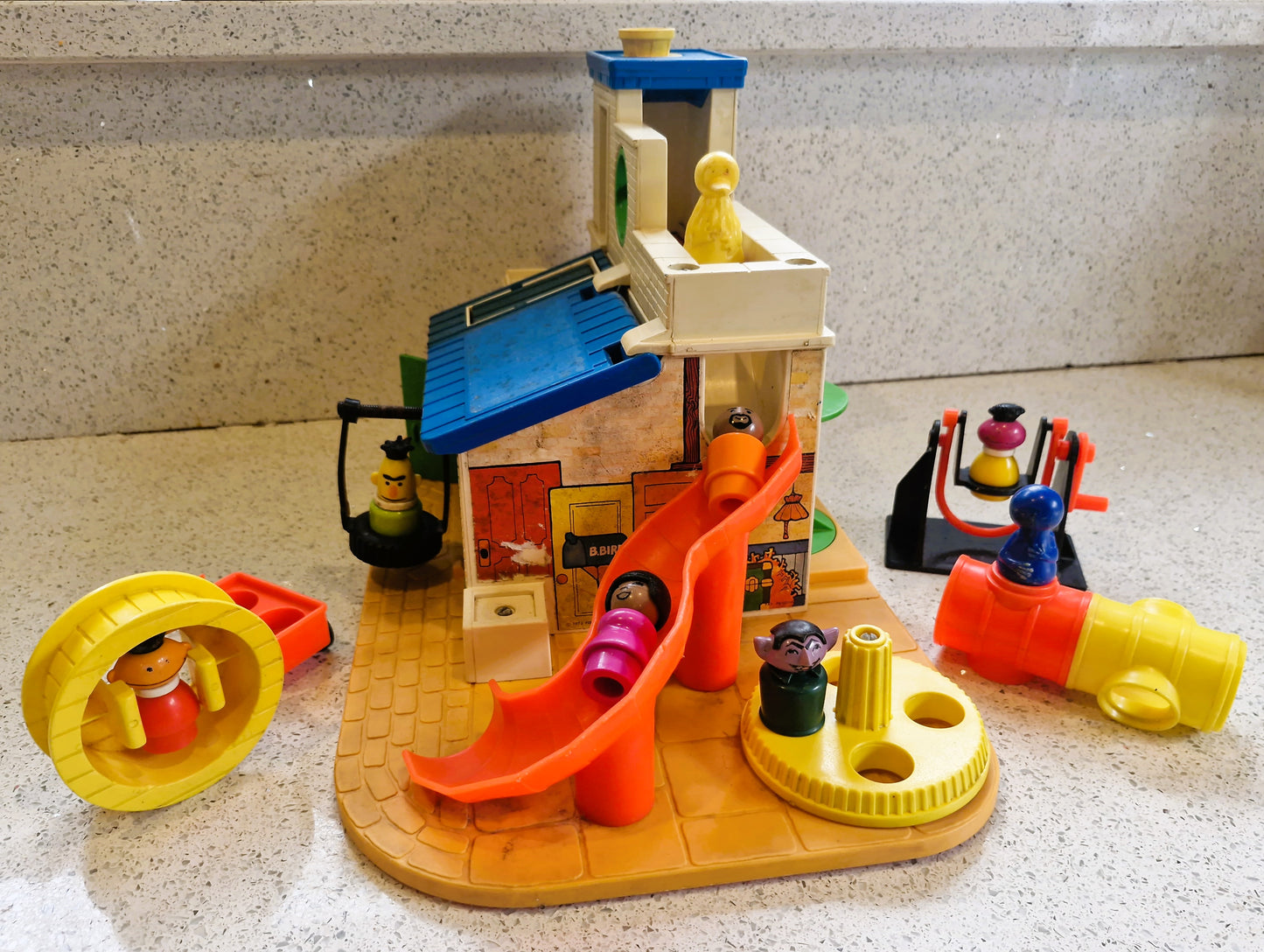 Vintage Fisher Price Sesame Street Clubhouse (1977) - Complete Play Set