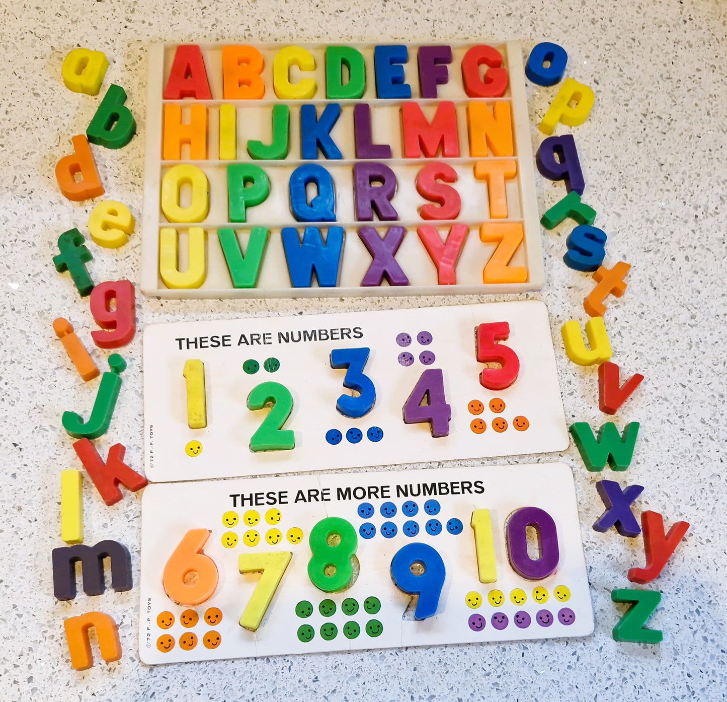 Vintage Fisher Price School Desk, Magnetic Letters, Educational, Pretend Play, Complete, Boxed, Collectors Condition.