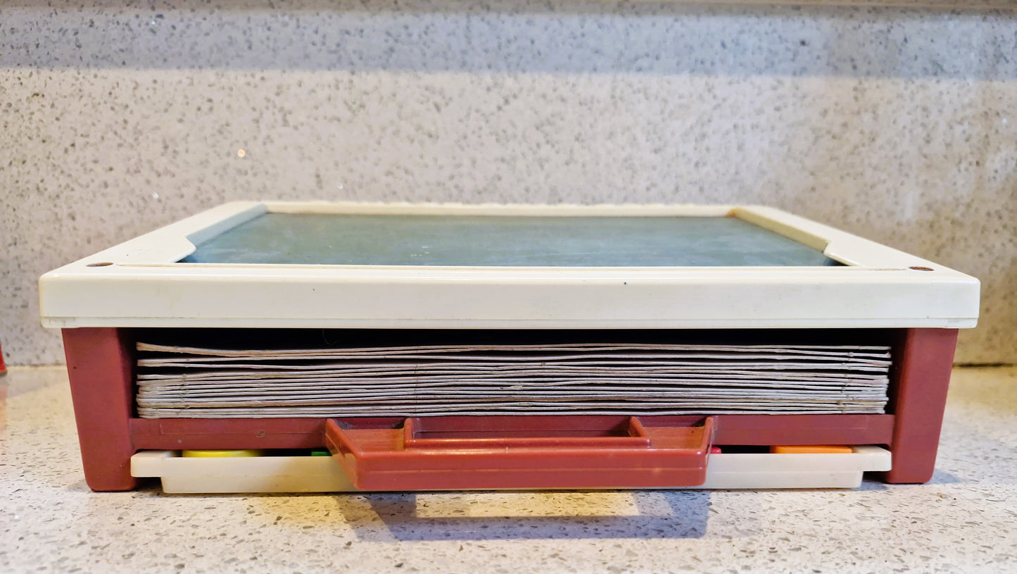 Vintage Fisher Price School Desk, Magnetic Letters, Educational, Pretend Play, Complete, Boxed, Collectors Condition.