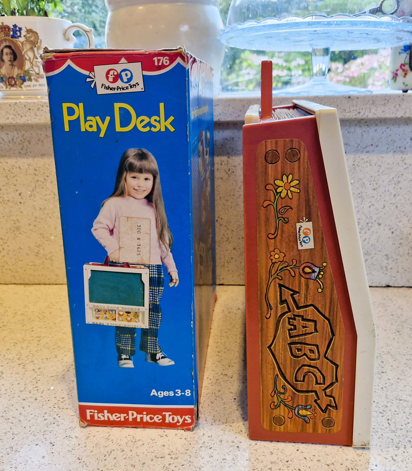 Vintage Fisher Price School Desk, Magnetic Letters, Educational, Pretend Play, Complete, Boxed, Collectors Condition.