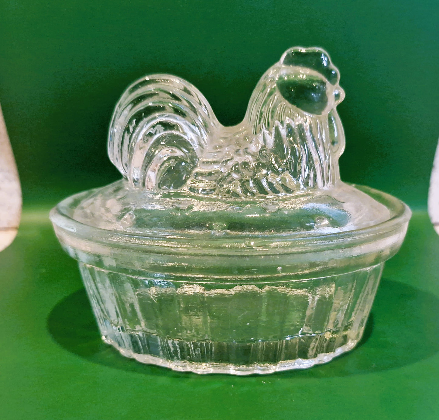 Vintage Glass Chicken Butter Dish: Quirky Kitchen Decor