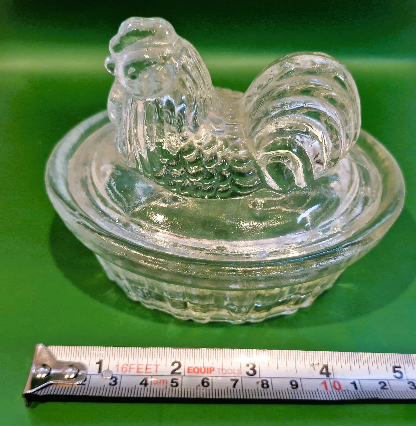Vintage Glass Chicken Butter Dish: Quirky Kitchen Decor
