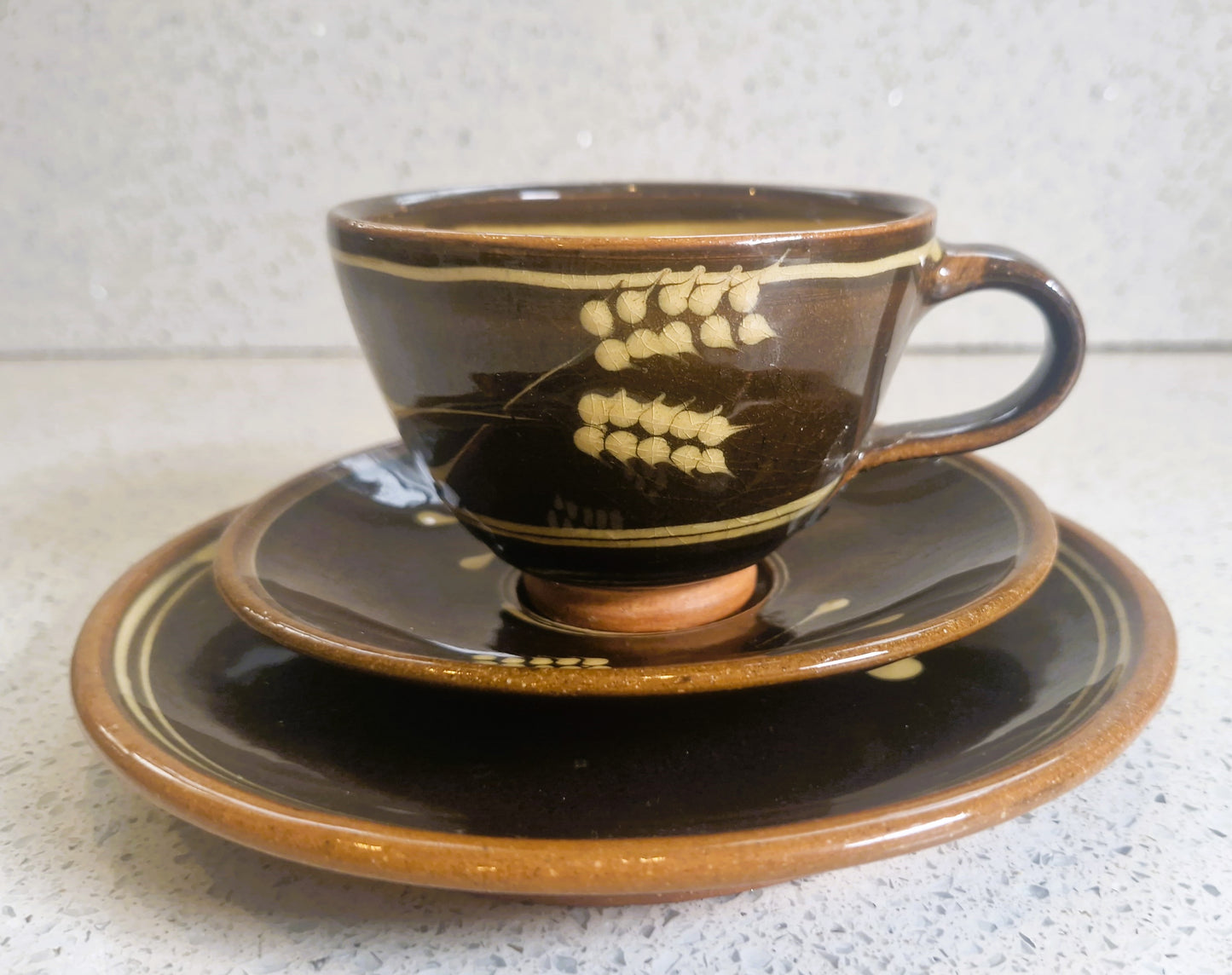 Dieter Kunzemann, Hand Painted Ceramic Coffee Set: Mid-Century Modern, Made in England, 16 Piece