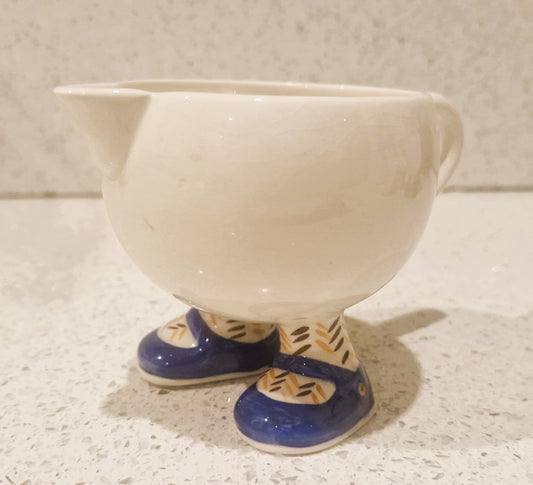 Carltonware Walking Creamer Jug: Carltonware Walking Milk Jug, Blue Feet, Quirky Design