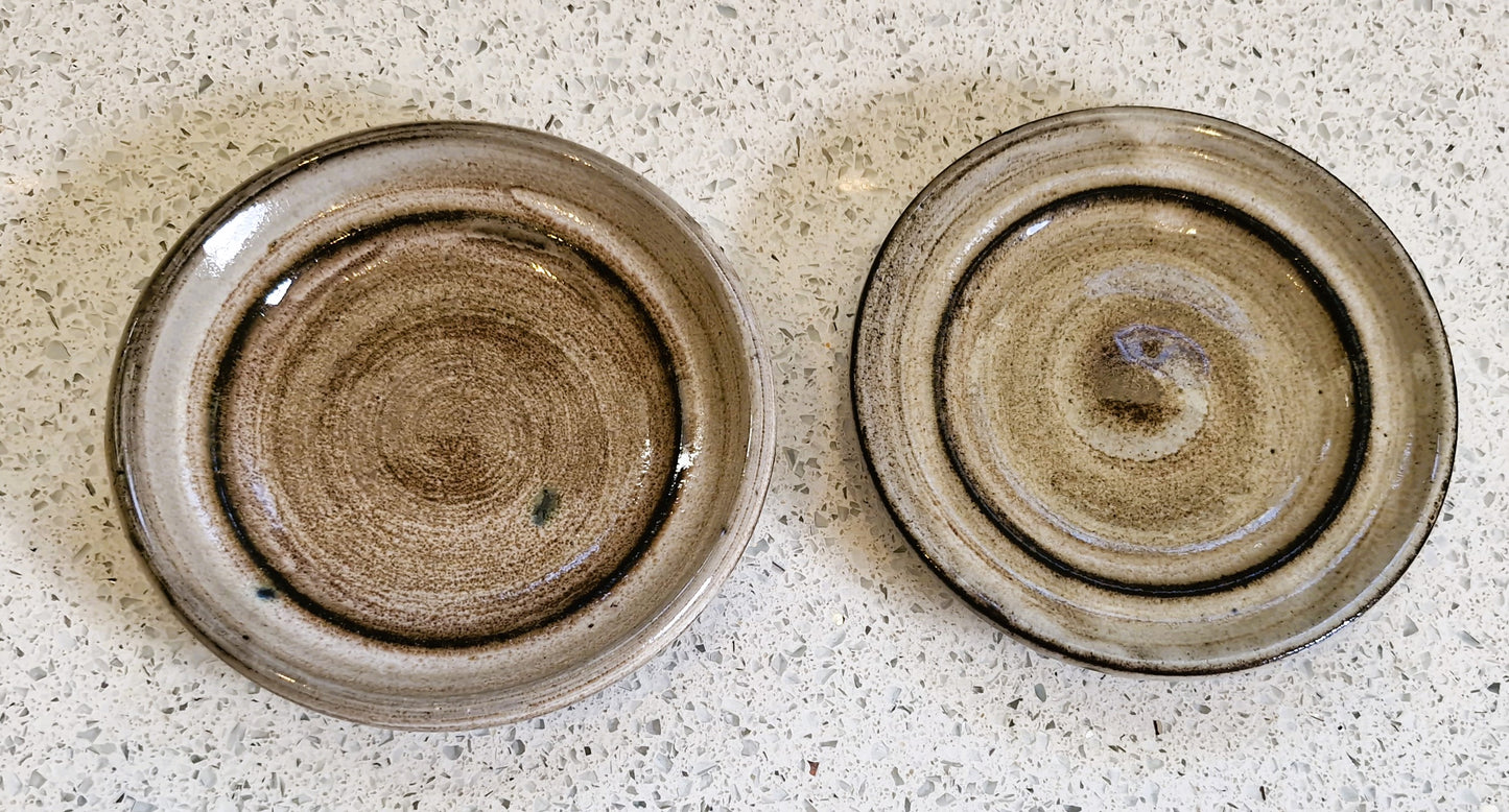 Briglin Studio Pottery Coffee Cup & Saucer: Sunflower Design, England